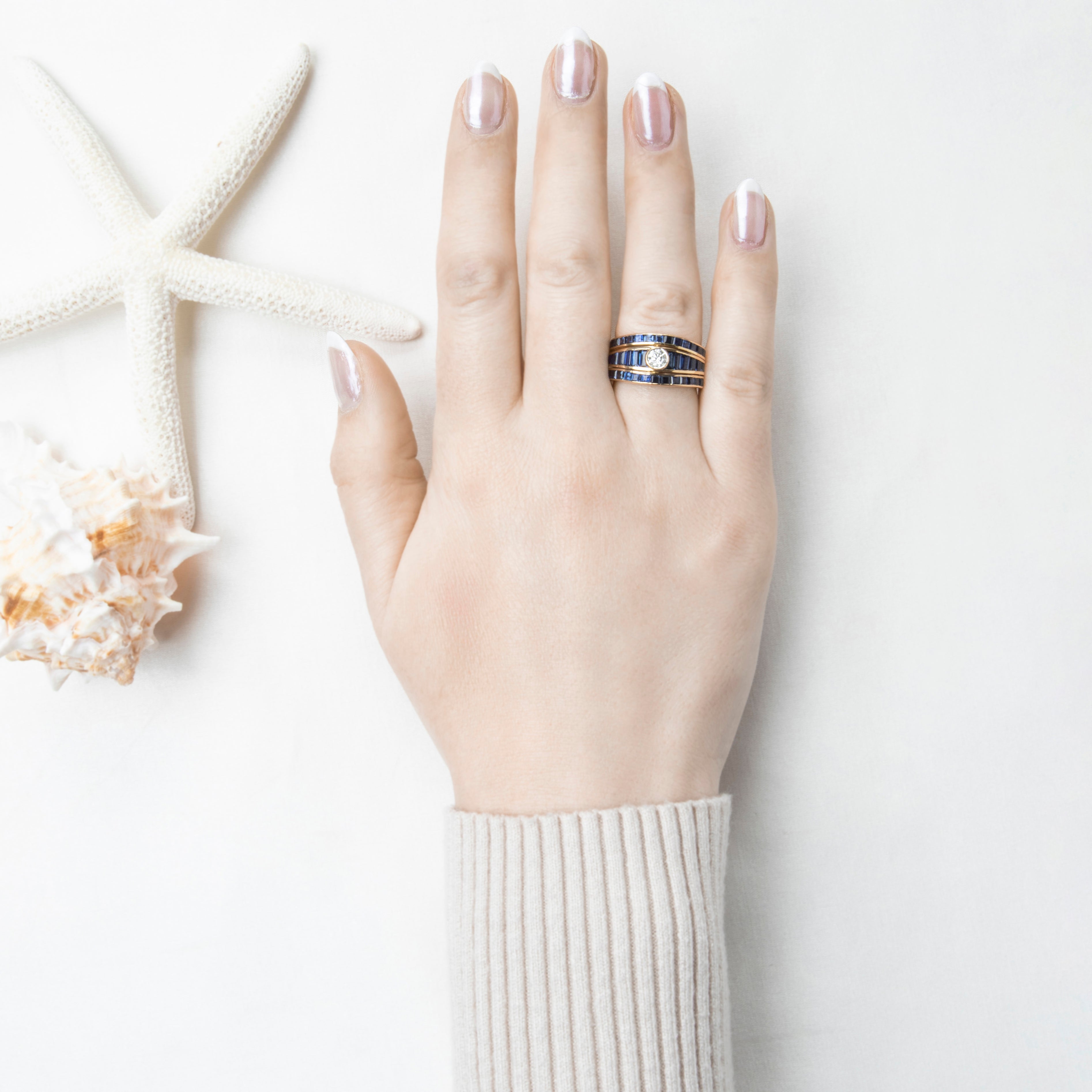 Vintage Heavy 18k Yellow Gold 1.6cttw Sapphire .25ct Diamond Ring 7.75、mySite、hinf8tx79