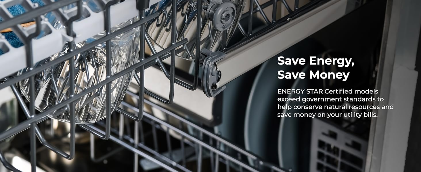 Energy Star certified dishwasher conserves resources and saves on utility bills