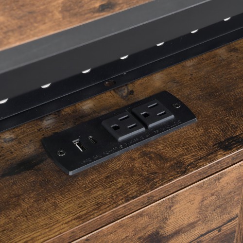 Full Size Metal Platform Bed Frame with Wooden Headboard and with Footboard USB,Charging Station,2 Drawers,storage, LED Lights, No Box Spring Needed, Easy Assemble、、casual