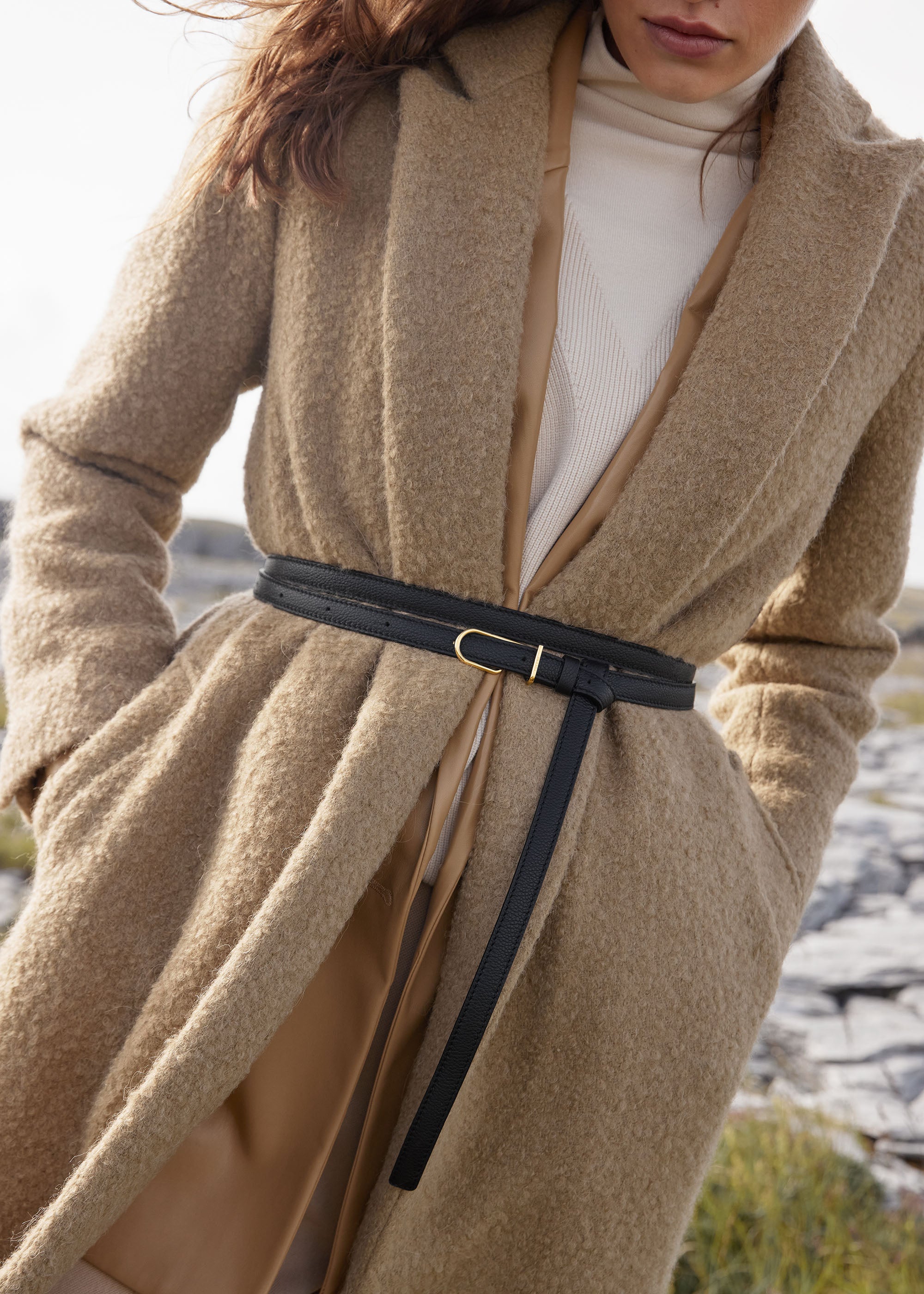 Ceinture Fine Umi - Noir Grain茅、mySite、camillekostekn