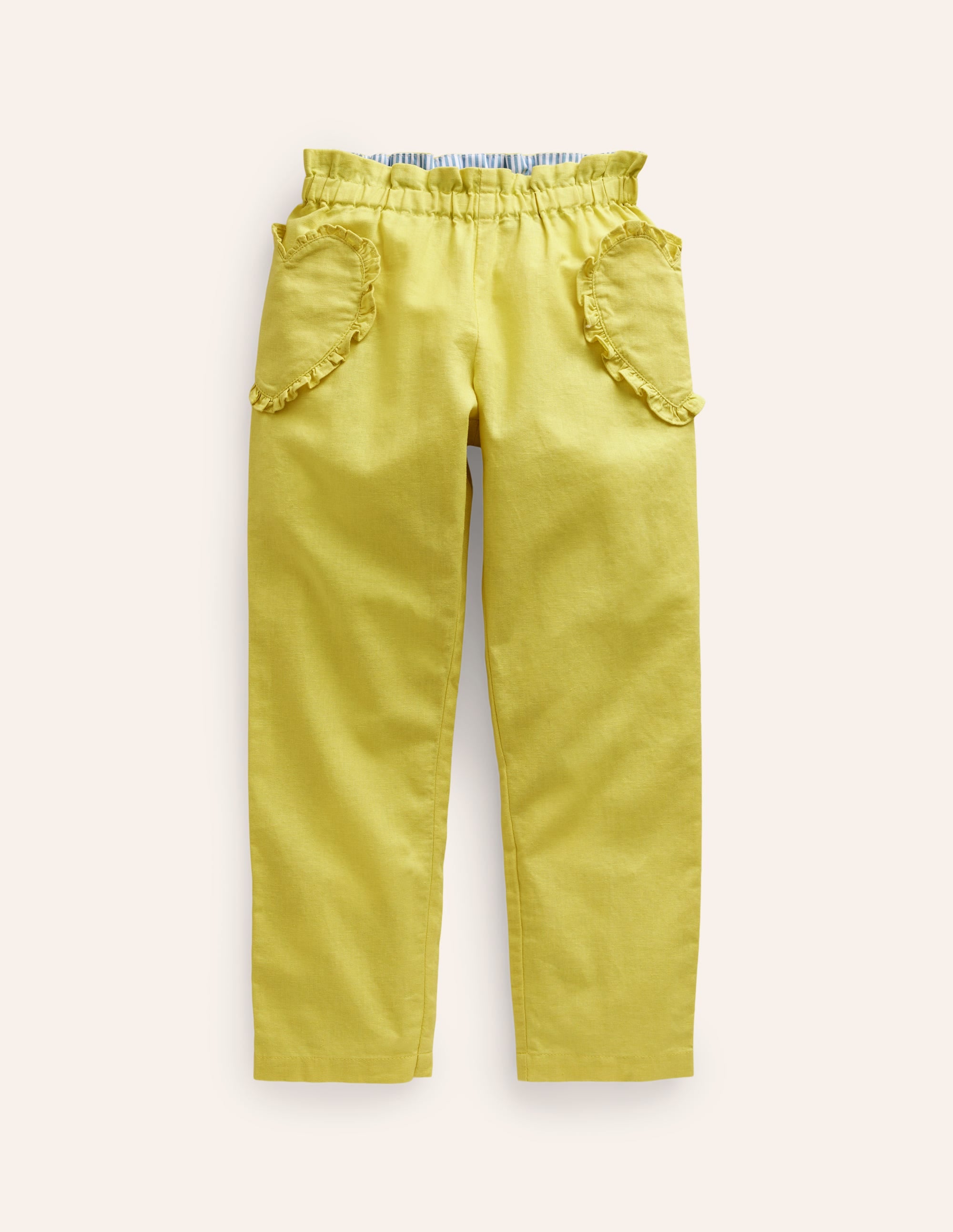  Cotton Linen Pull-on Trousers-Zest Yellow、mySite、ashleygrahame