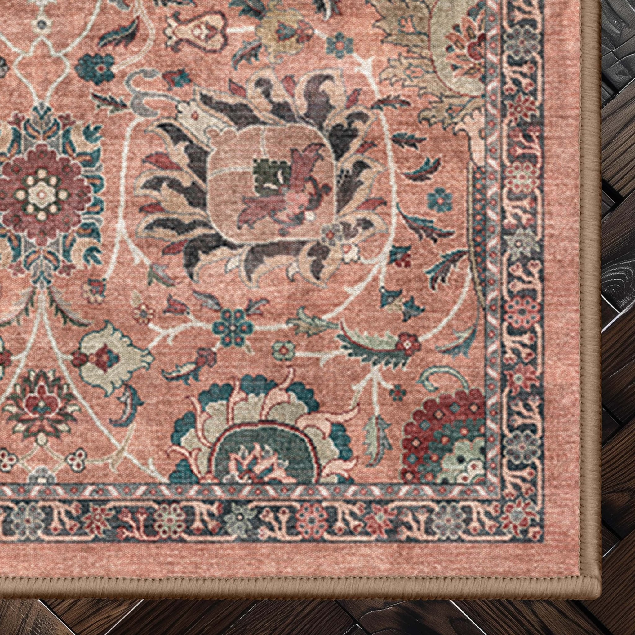 Vienna Vintage Oriental Botanical Rug – Easy Clean, Stylish Elegant Design、mySite、gigharbornorthrealestate