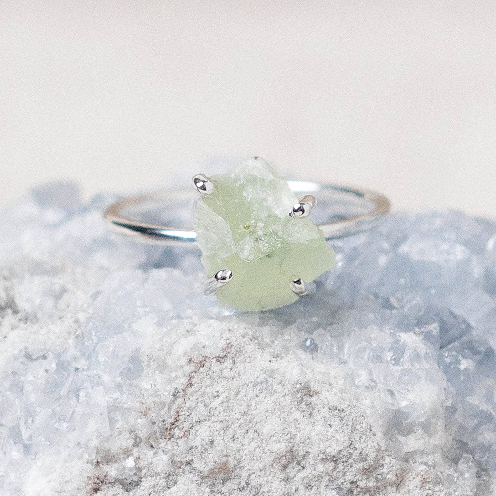 Prehnite Raw Freeform Gold or Silver Ring、mySite、hinf8tx79