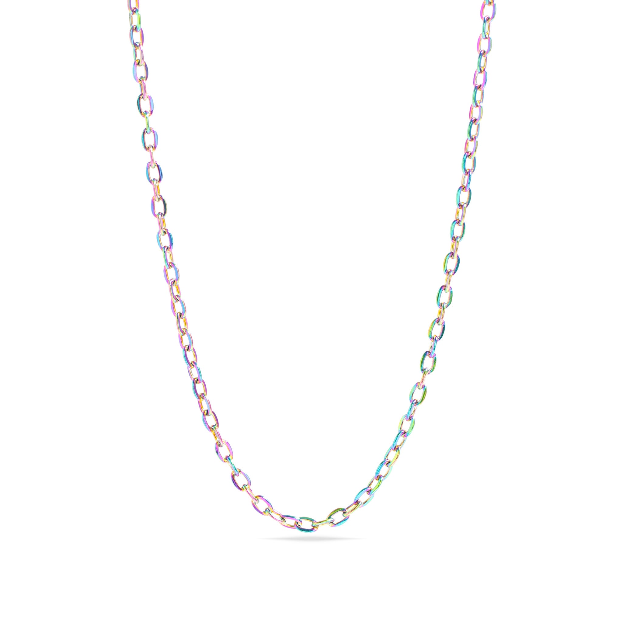 18K Gold PVD Stainless Steel PVD Coated Loop/Cable Chain Necklace / CHN3011、mySite、dreamappss