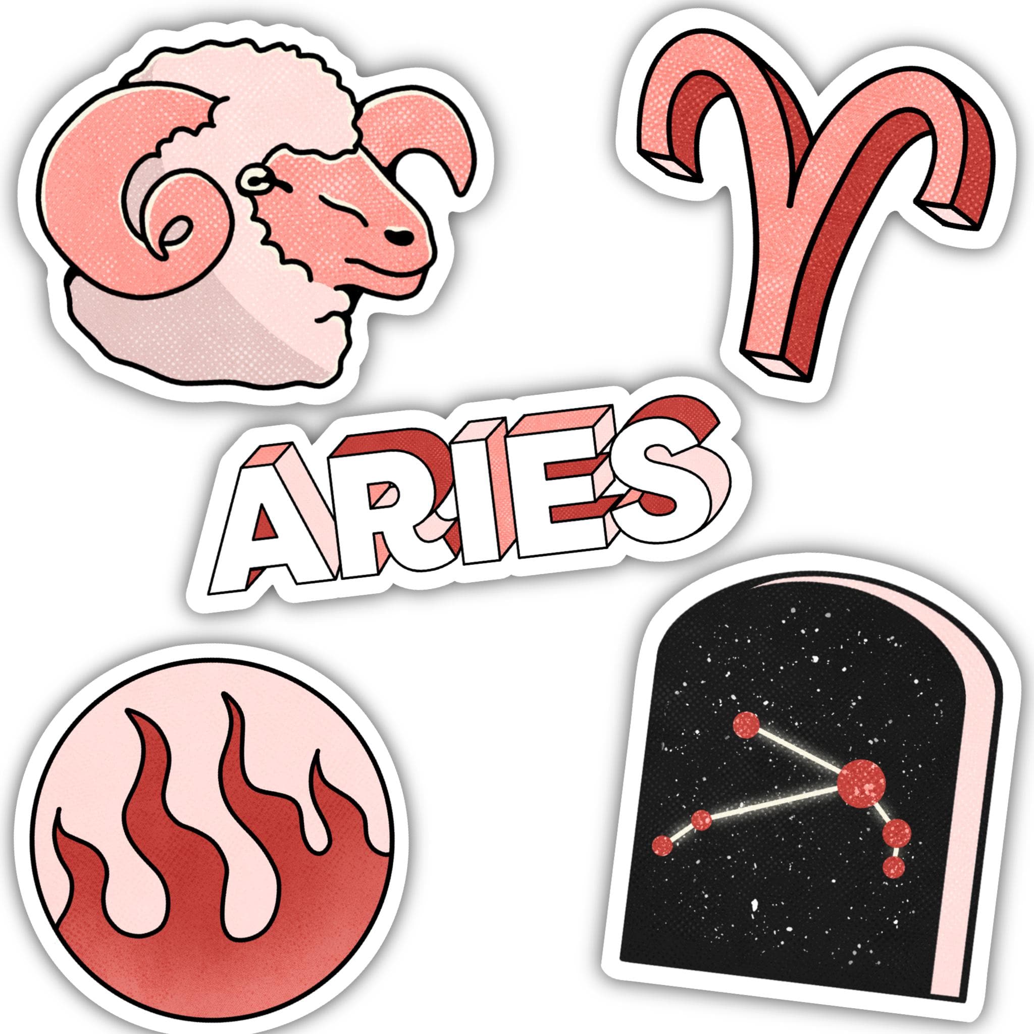  Aries Zodiac Sticker 5 Pack、mySite、elrpsem3k