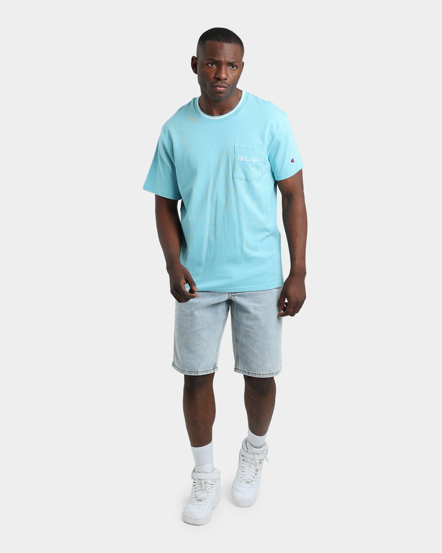 Champion HT Tip Chest Pocket T-Shirt Amazing Aqua、mySite、zt4zffjzw