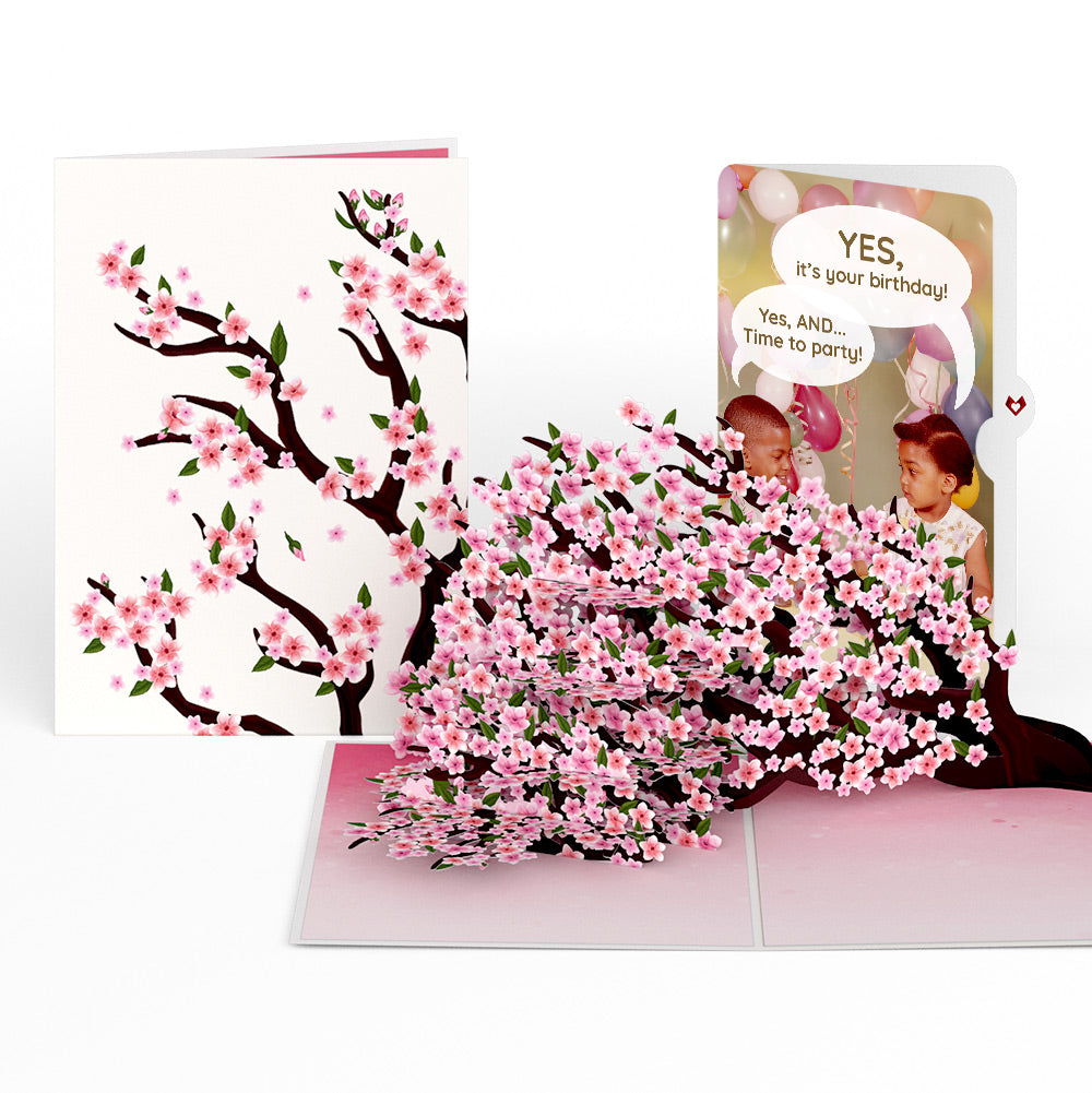 Cherry Blossom Branches in Bloom Birthday Pop-Up Card and Time to Party Sentiment Set、mySite、solidvoid