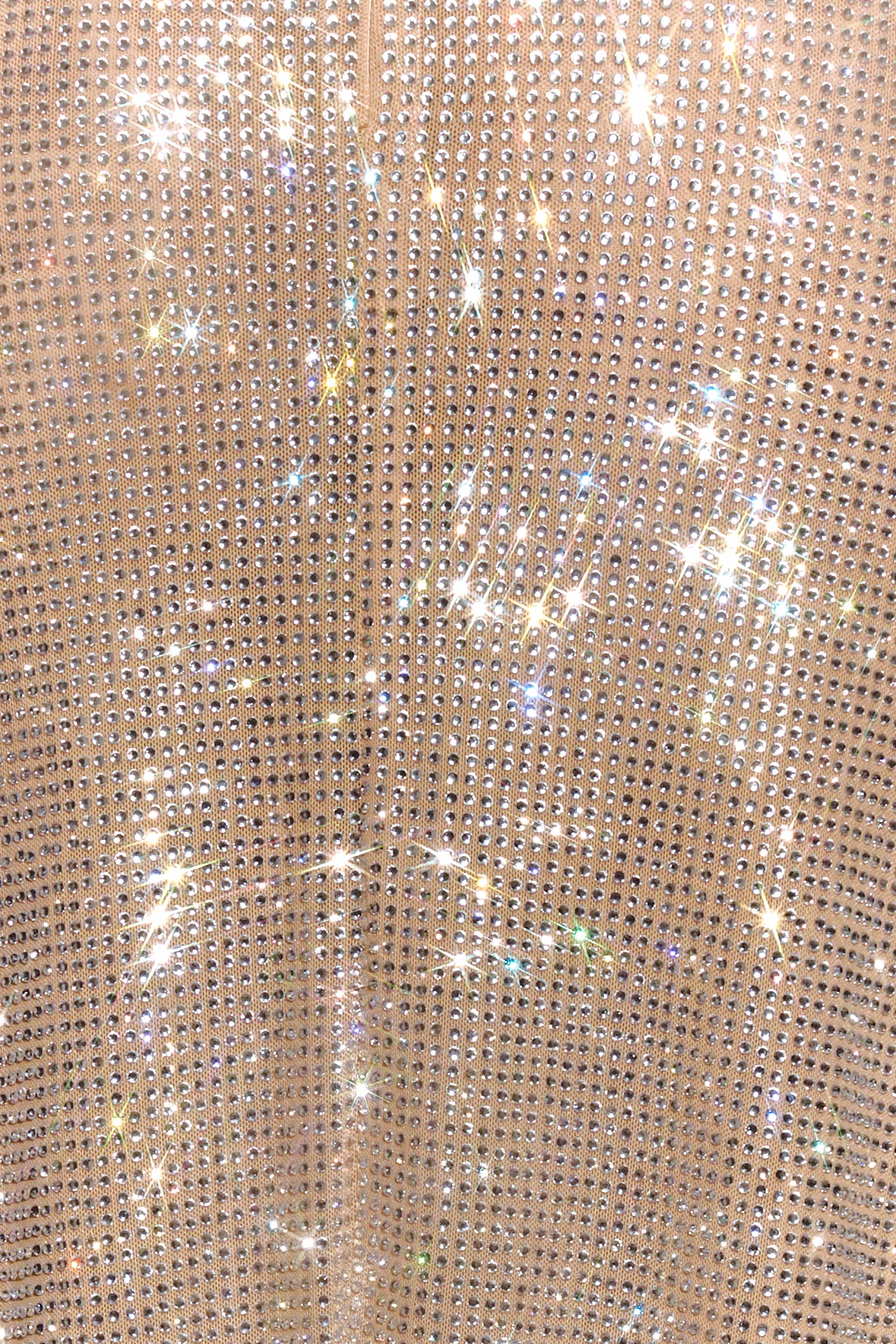 Genie Diamante Halter Midi Dress - Nude、mySite、solidvoid