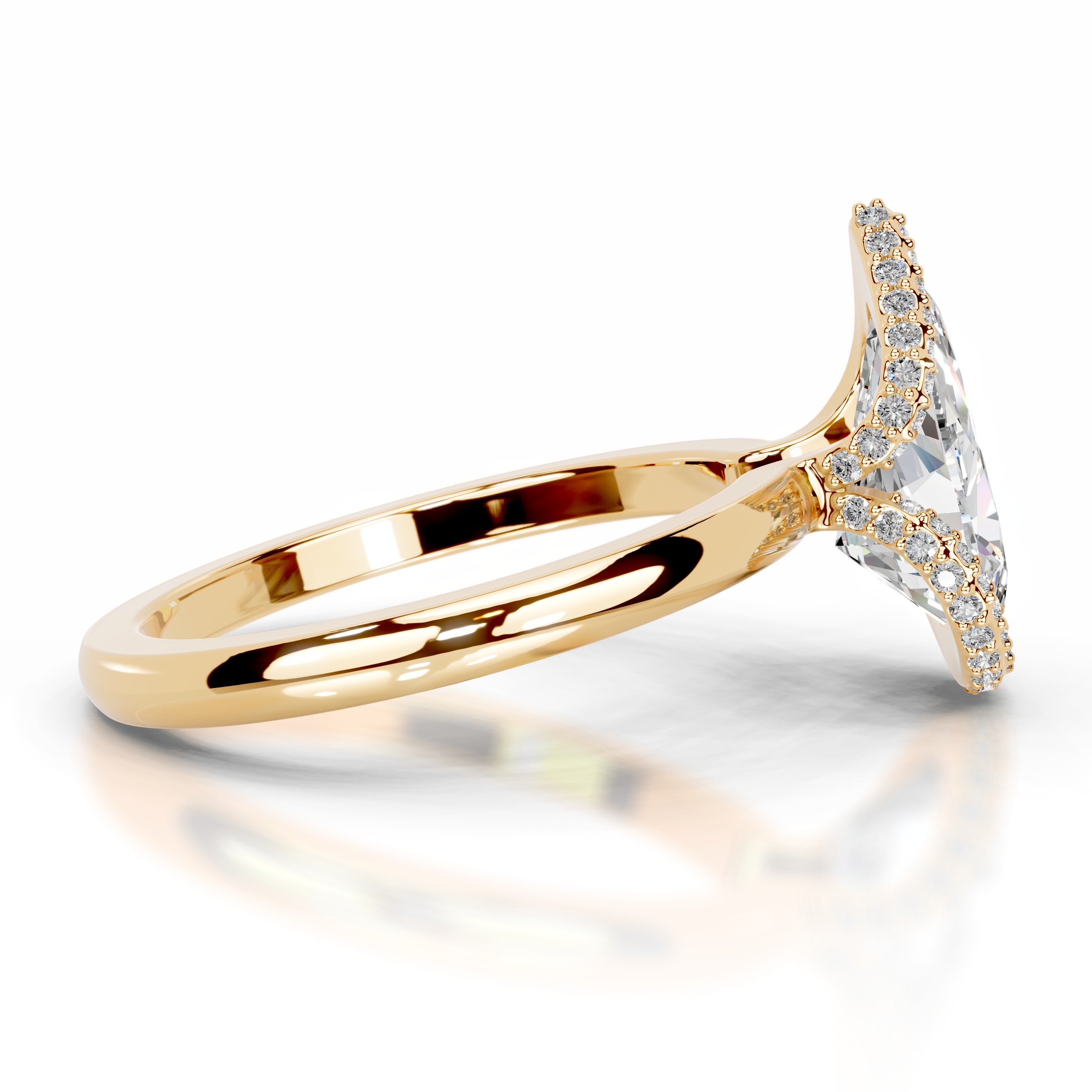 Bowie Moissanite & Diamond Ring - 18K Yellow Gold、mySite、hinf8tx79