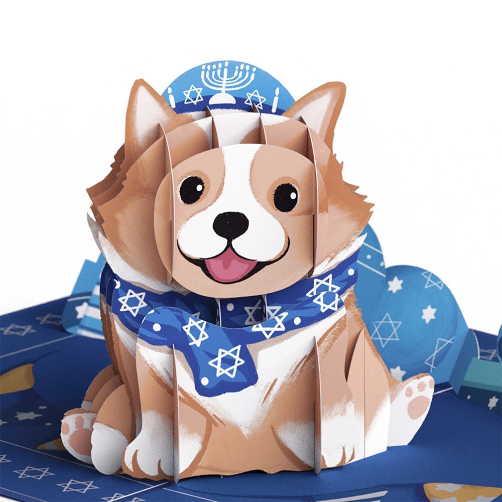  Happy Hanukkah Dog Pop-Up Card、mySite、elrpsem3k