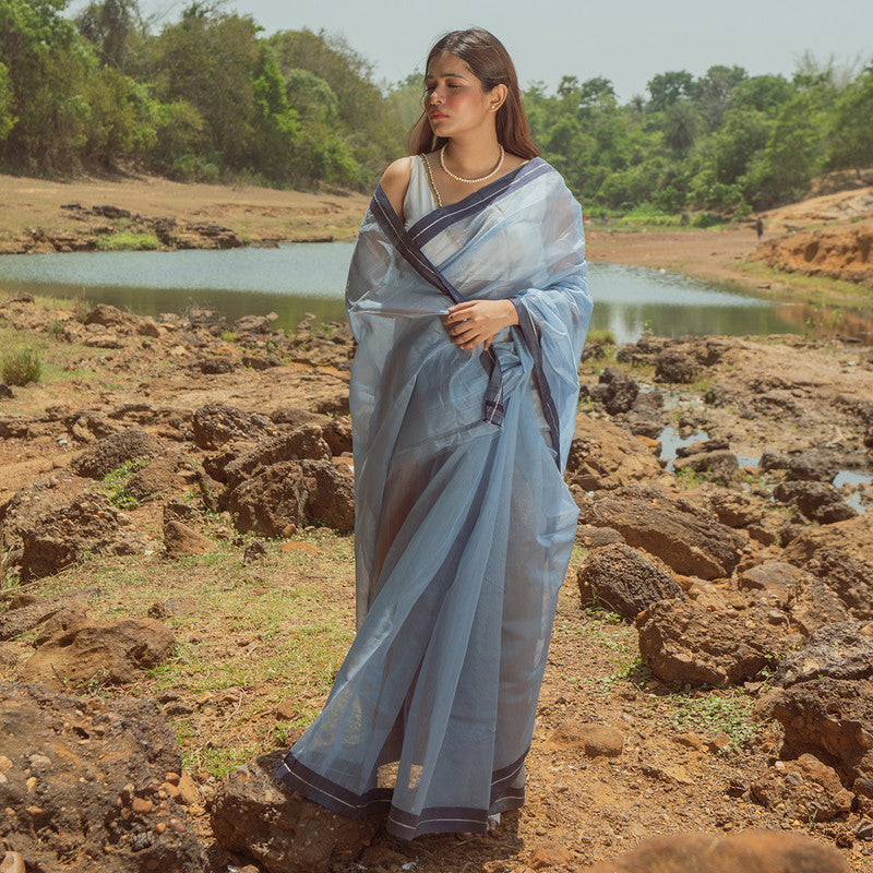 Chanderi Silk Cotton Saree | Blue、mySite、camillekostekn