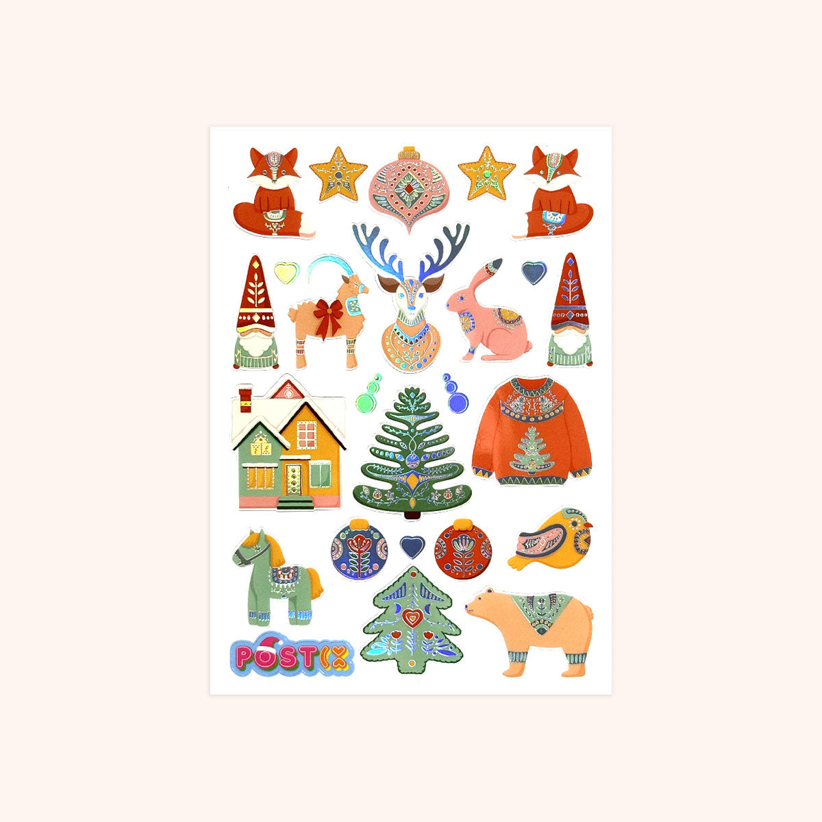  Scandinavian Celebrations Foil Hologram Sticker Sheet、mySite、ghnorth