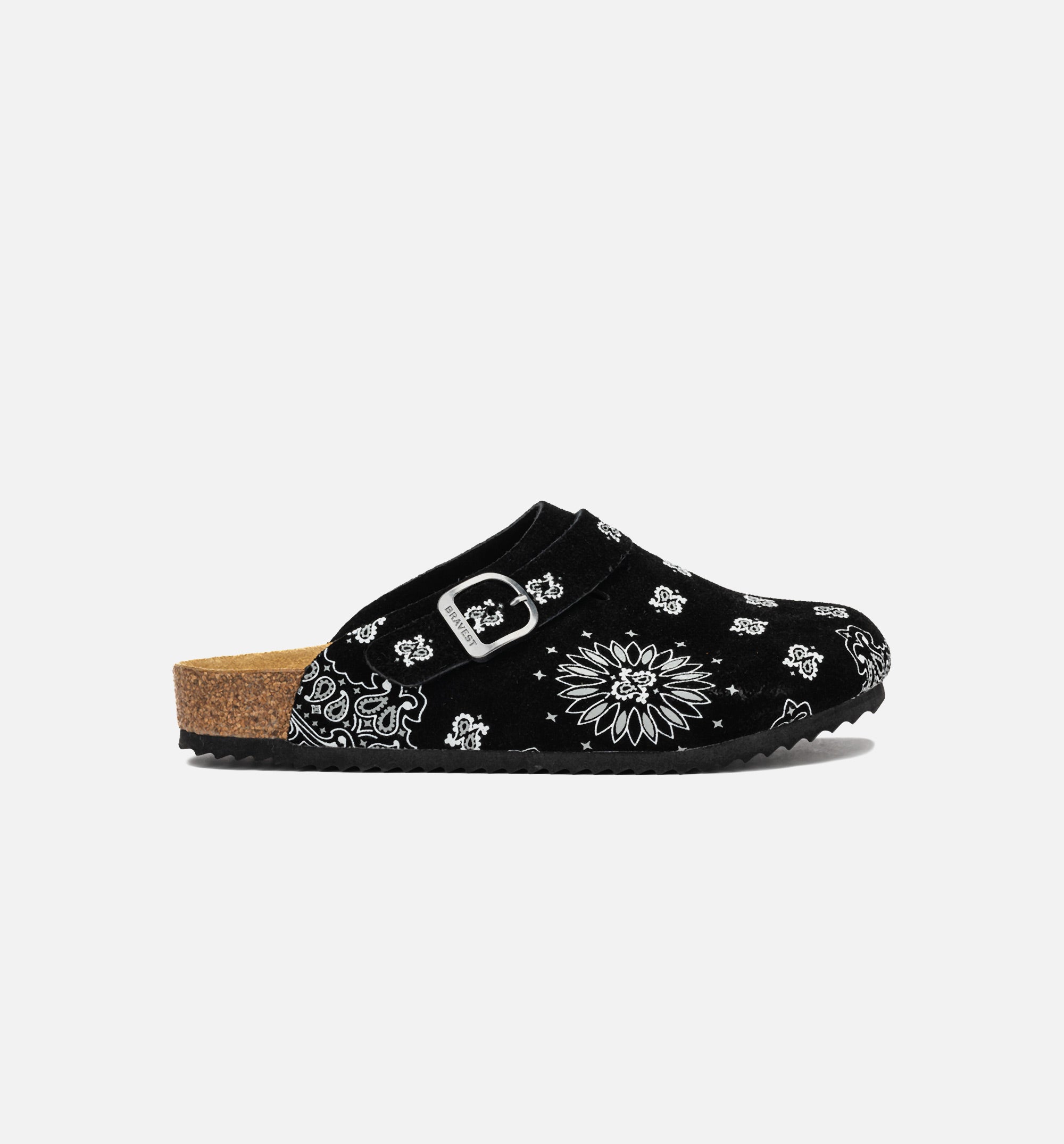 Two Tone Paisley Clog Mens Sandal - Black/White、mySite、dreamappss