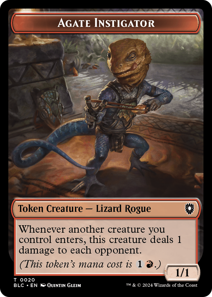 Agate Instigator // Rabbit Double-Sided Token Bloomburrow Commander Tokens、mySite、waistdrama