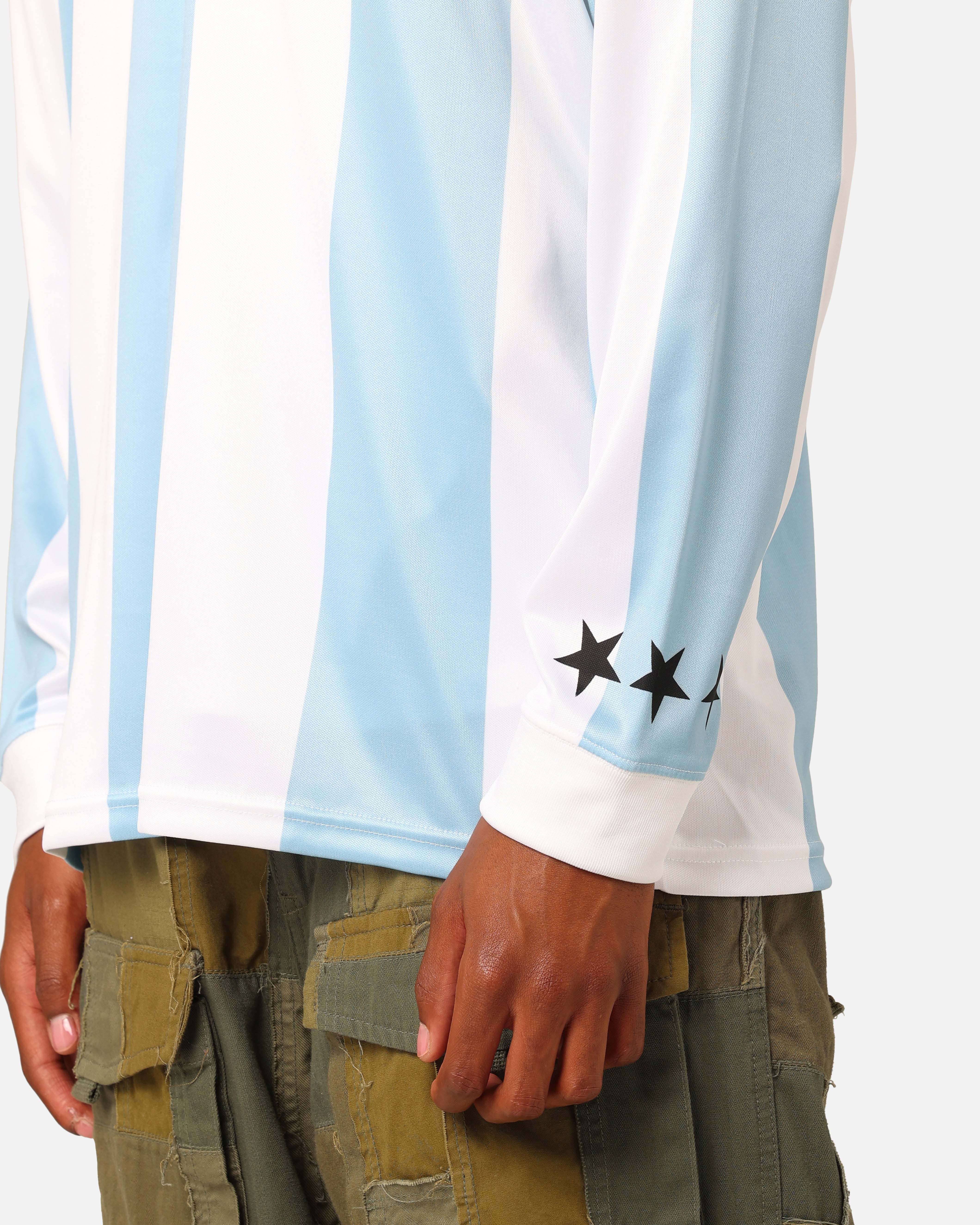 Stüssy Football Polo Long Sleeve T-Shirt Blue/White、mySite、zt4zffjzw