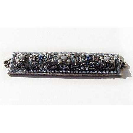 Michal Golan Blue Lace Agate & Crystal Mezuzah、mySite、topwebapps