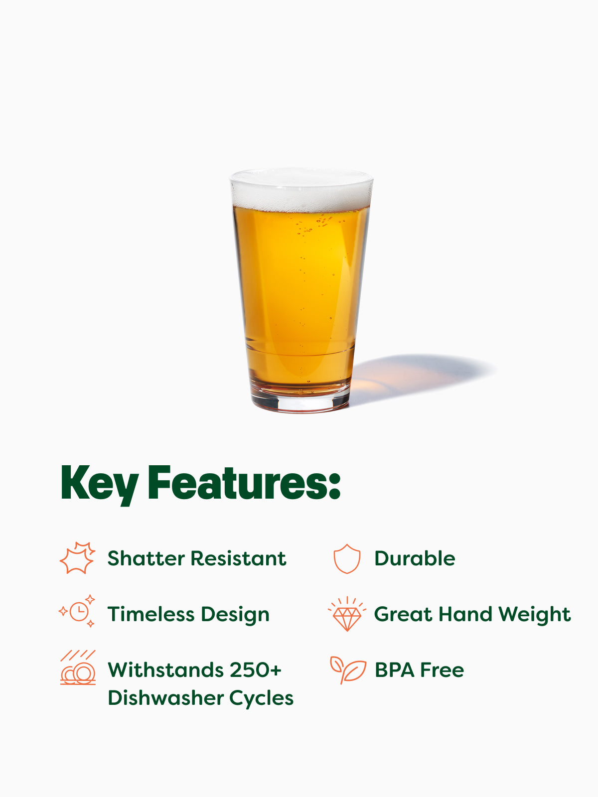 RESERVE 16oz Pint MS Copolyester Glass - Bulk、mySite、camillekostekn