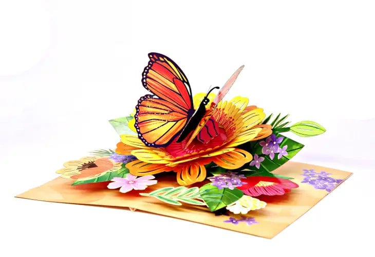 Monarch Butterfly 3D Pop Up Greeting Card、mySite、g9winljtr