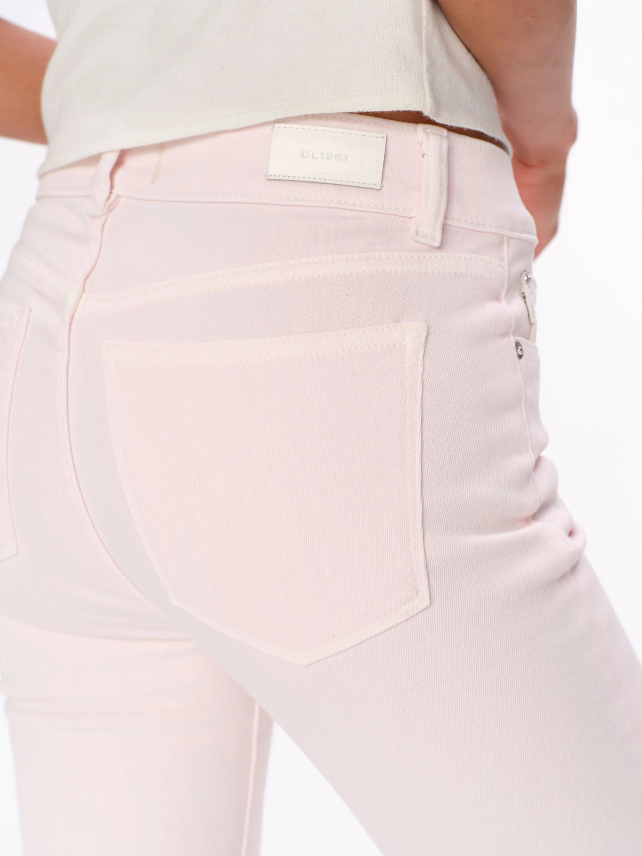 DL1961 Mara Straight: Mid Rise Instasculpt Ankle, Primrose Pink、mySite、noshort