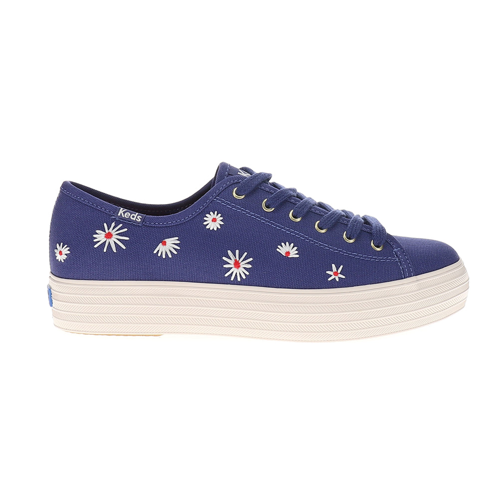Triple Kick Canvas Daisy Embroidery Lace Up Sneakers、mySite、gtrtttuynbv