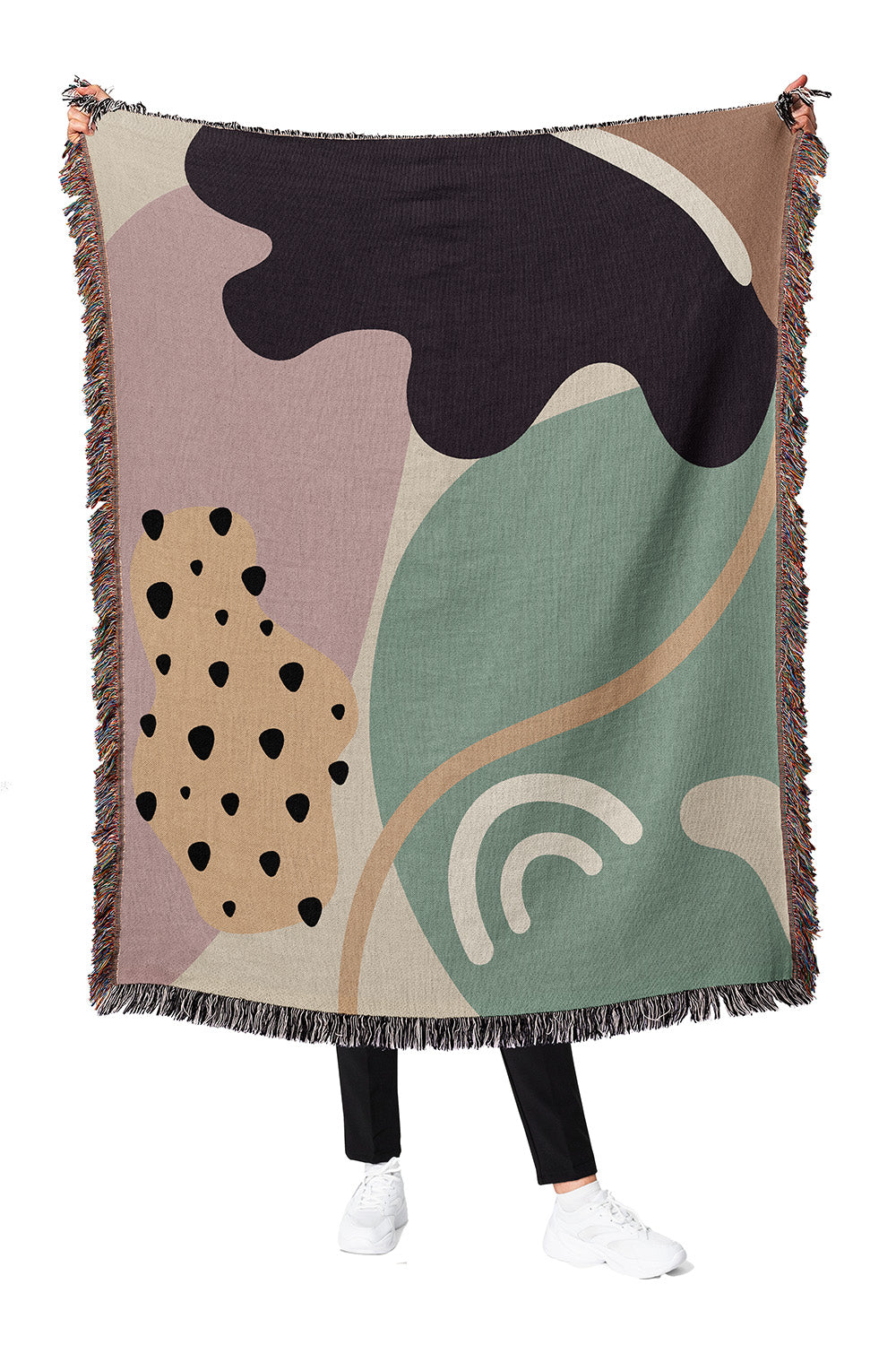 Retro-Futuristic Cotton Woven Throw Blanket、mySite、gigharbornorthrealestate