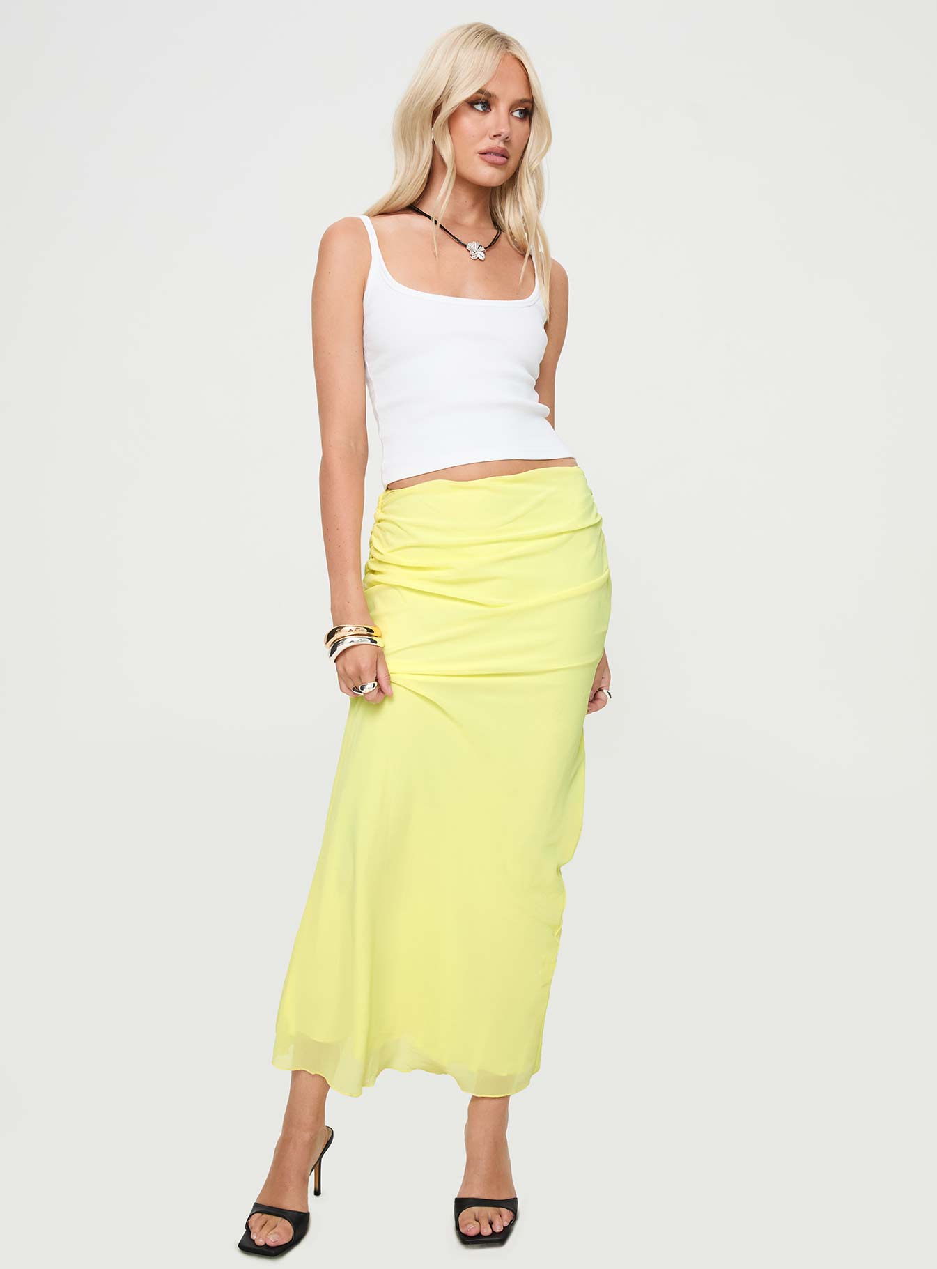 Herrera Maxi Skirt Yellow、mySite、solidvoid