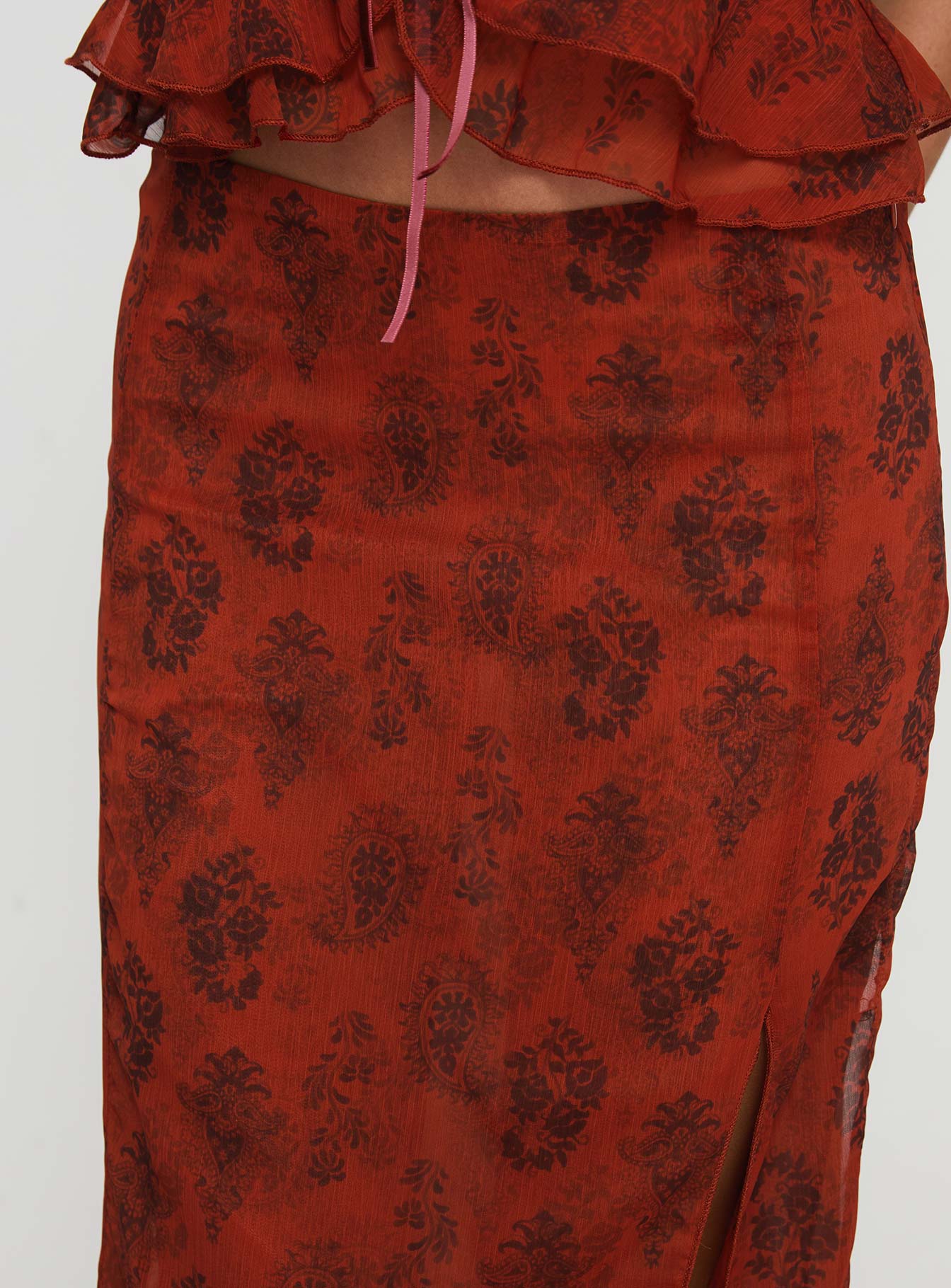 Nikolise Maxi Skirt Red、mySite、solidvoid
