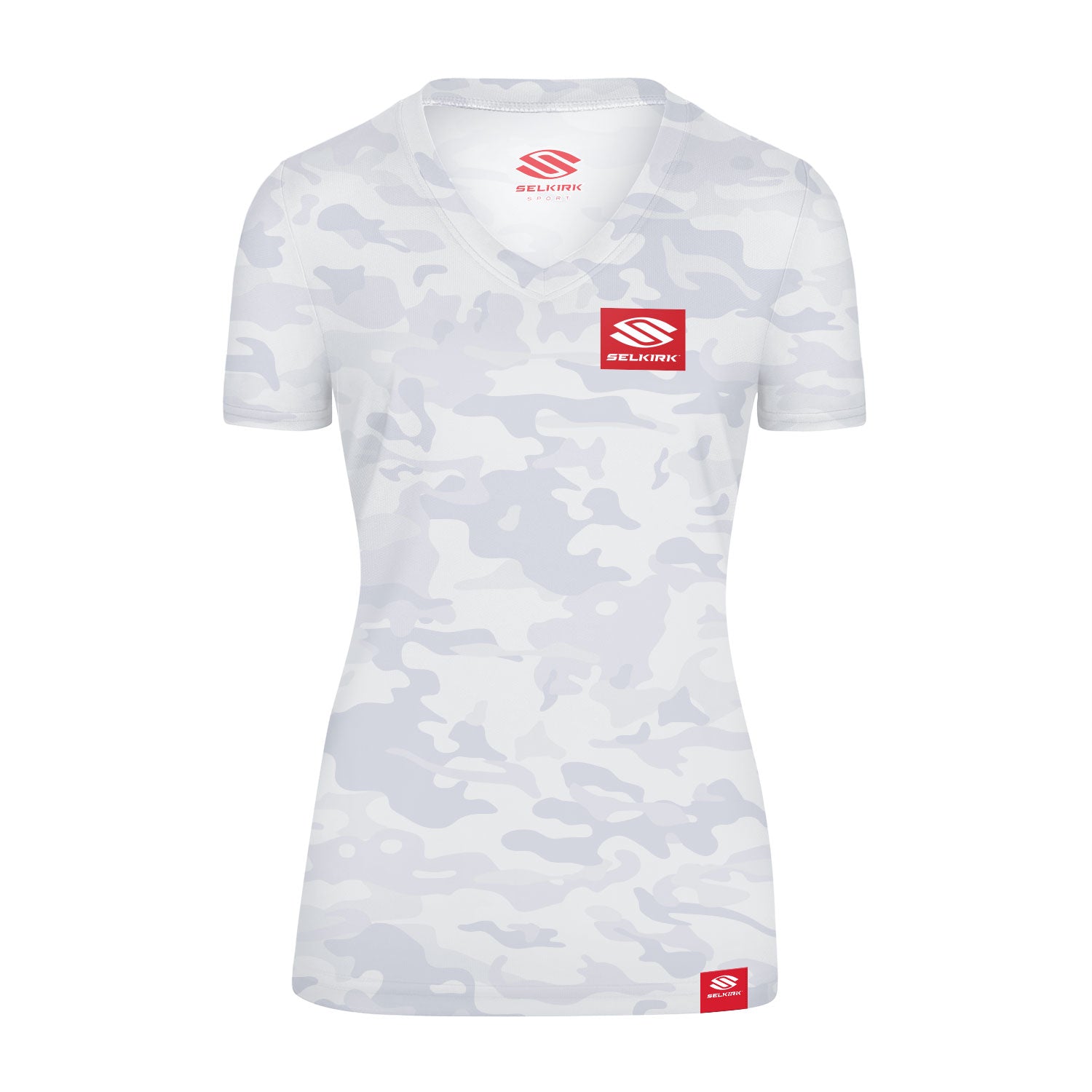 Selkirk Red Label Camo Women's Short Sleeve V-Neck Stretch-Wik Technology、mySite、noshort