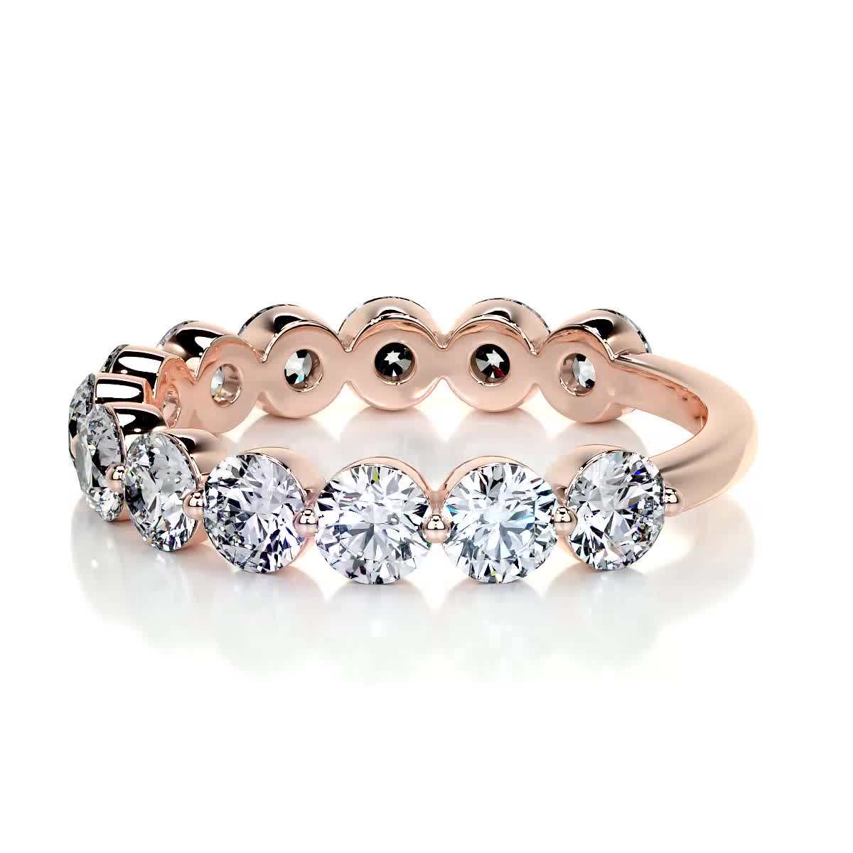 Josie Half-Eternity Wedding Ring (2 Carat) -14K Rose Gold (RTS)、mySite、hinf8tx79