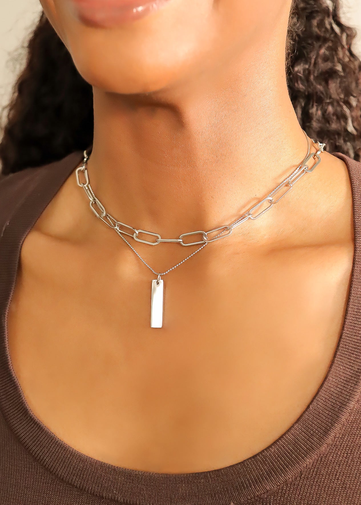 Stainless Steel Polished Vertical Blank Bar Pendant / SBB0104、mySite、dreamappss