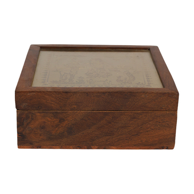 Shakuntala Brass & Wooden Gift Box | Gold & Brown、mySite、camillekostekn