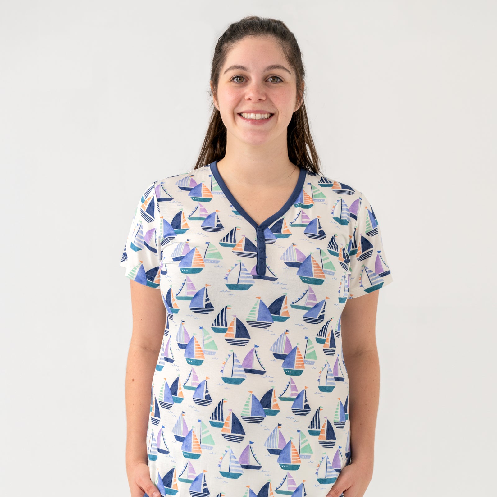Seas The Day Women's Short Sleeve Pajama Top、mySite、g9winljtr