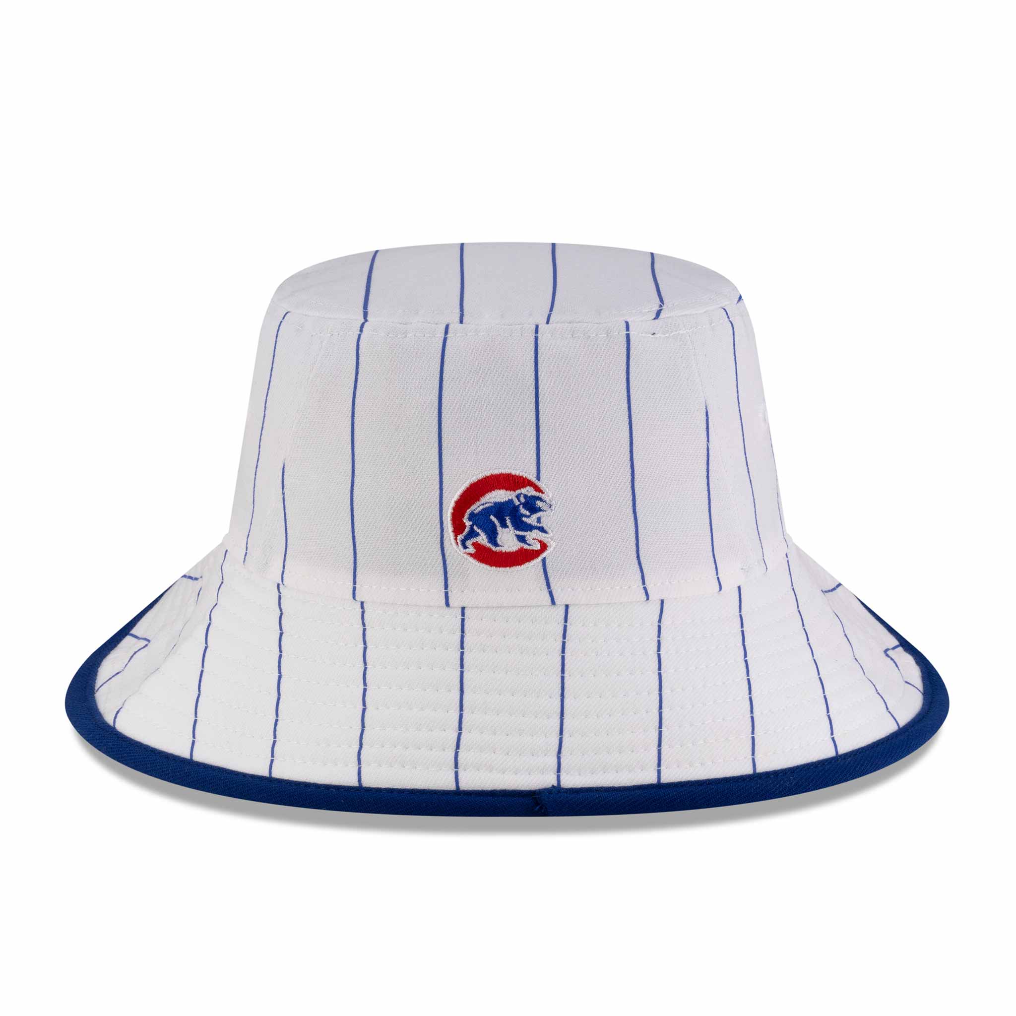 Chicago Cubs New Era White Pinstripe Bullsey Bucket Cap、mySite、vikingsvslions