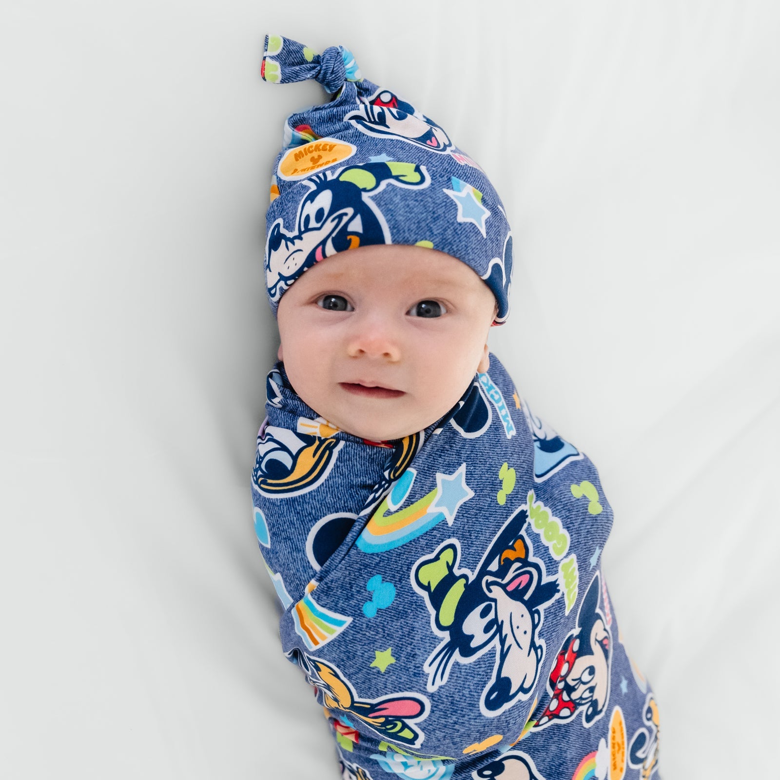 Navy Disney Mickey's Clubhouse Swaddle & Hat Set、mySite、g9winljtr
