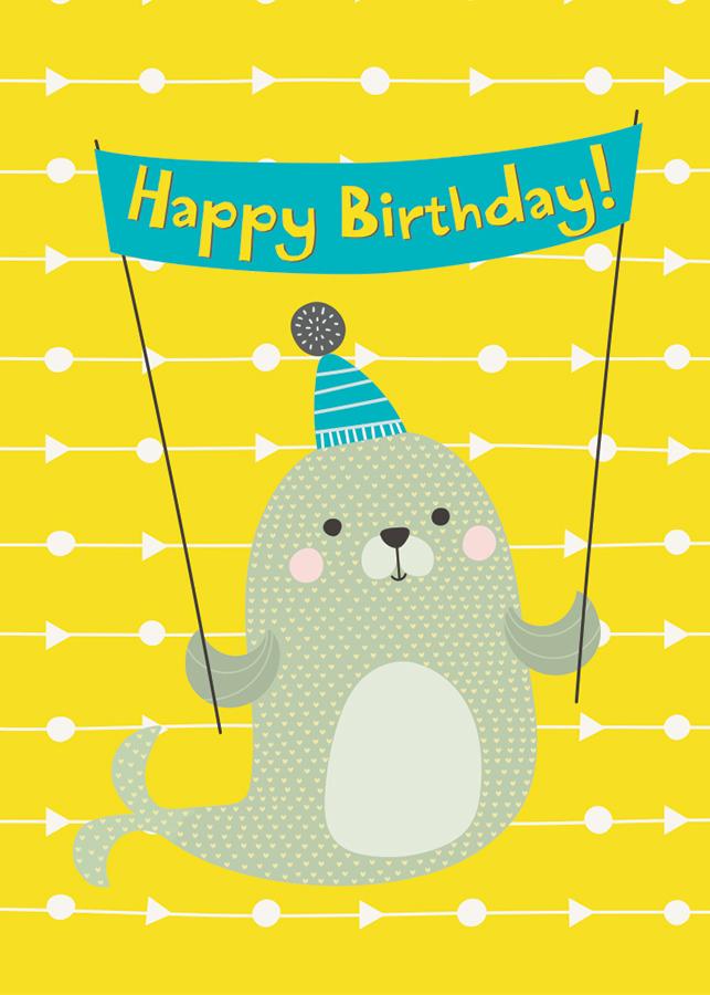  Mini Birthday Card - Happy Birthday Seal、mySite、ghnorth