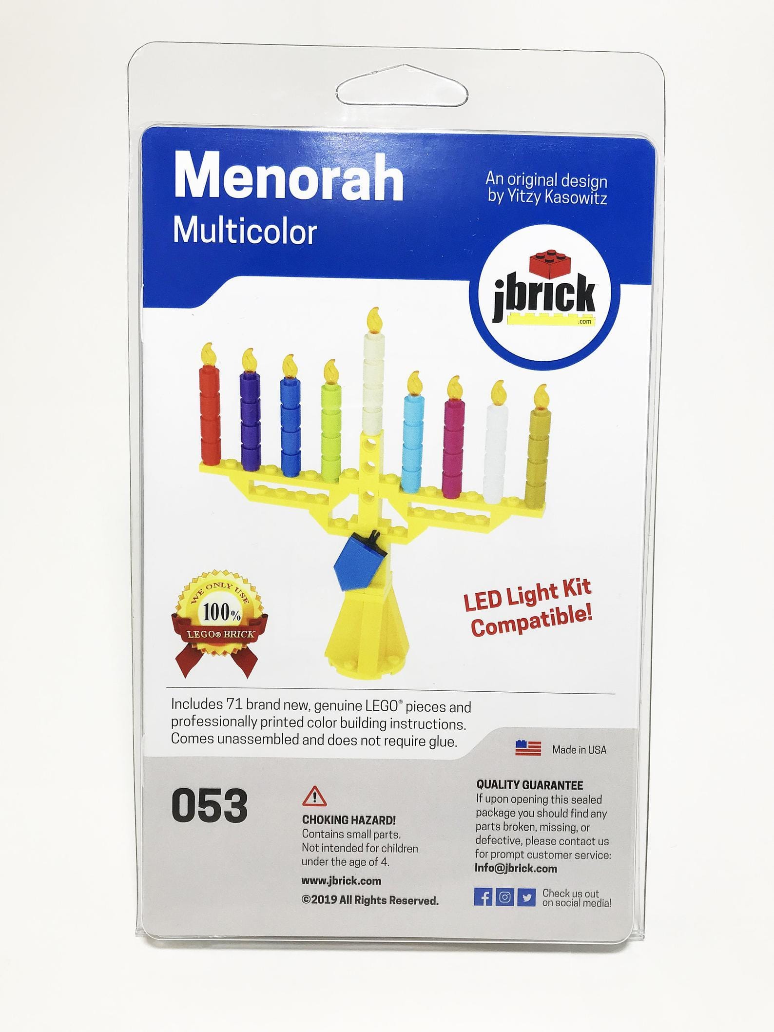 Multicolor Menorah Made with LEGO® Bricks、mySite、topwebapps