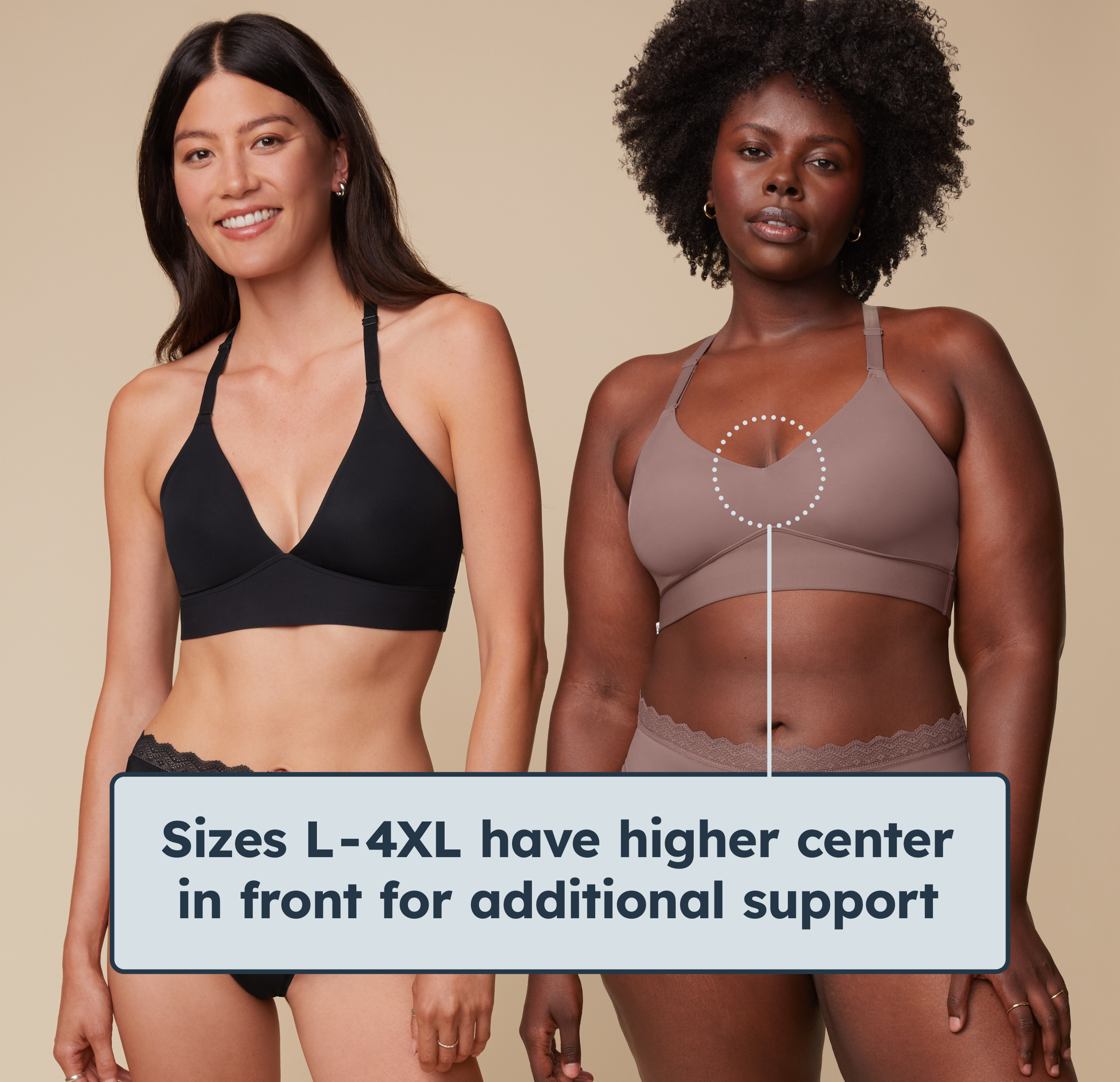 Bliss Lace Halterneck Bralette - Beige、mySite、bengalsvssteelers