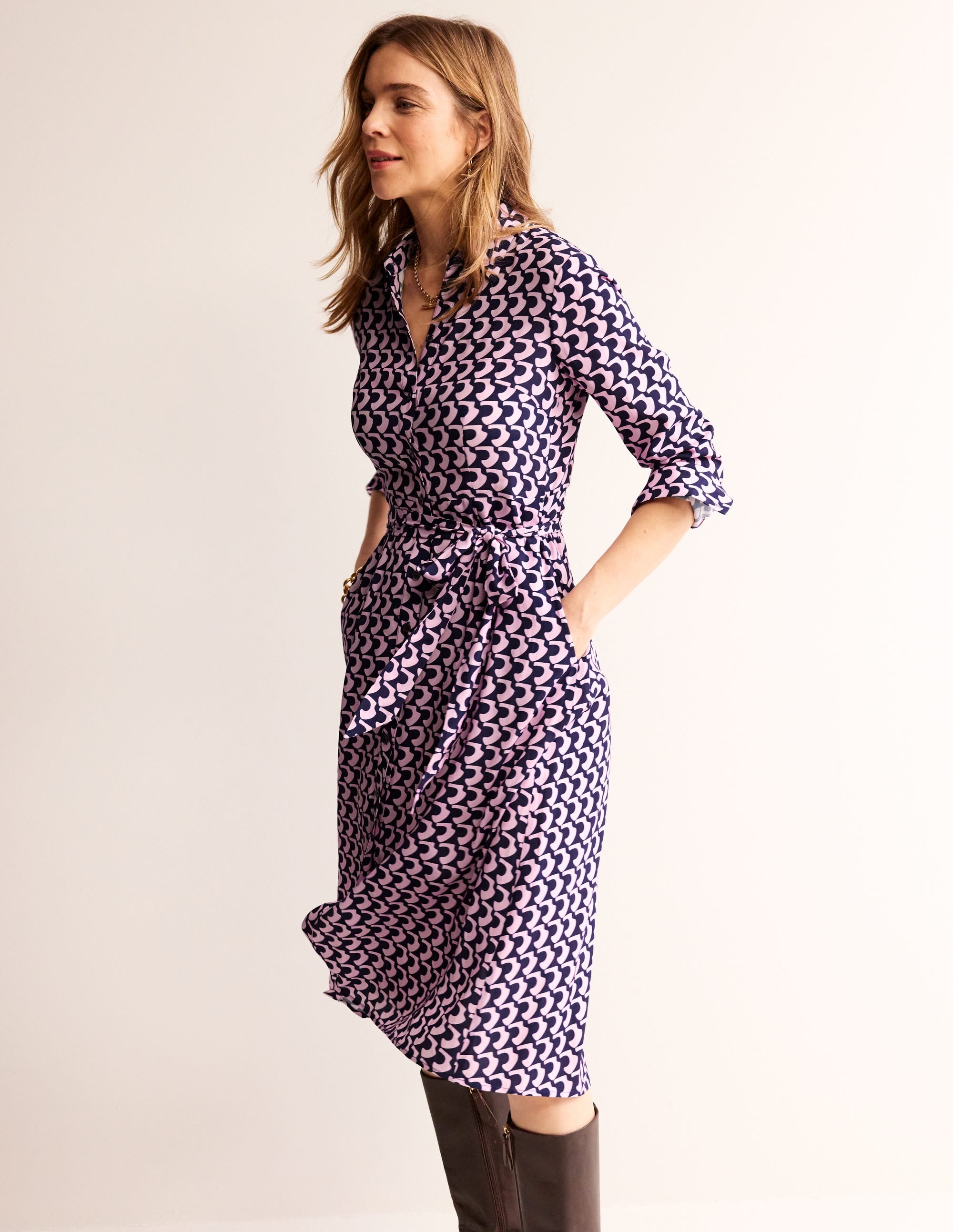  Kate Midi Shirt Dress-Orchid Pink, Arch Geo、mySite、ashleygrahame