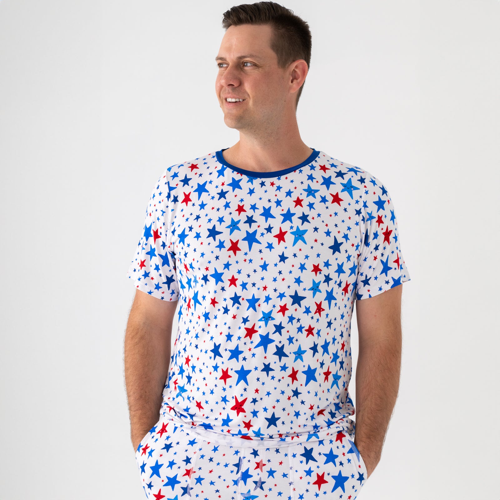  Bright Stars Men's Short Sleeve Pajama Top、mySite、layawaytickets
