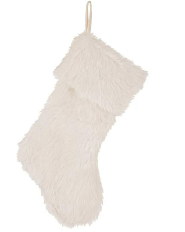 Plush with Snowflake Christmas Stocking Polyester Holiday Decor Imported、mySite、g9winljtr
