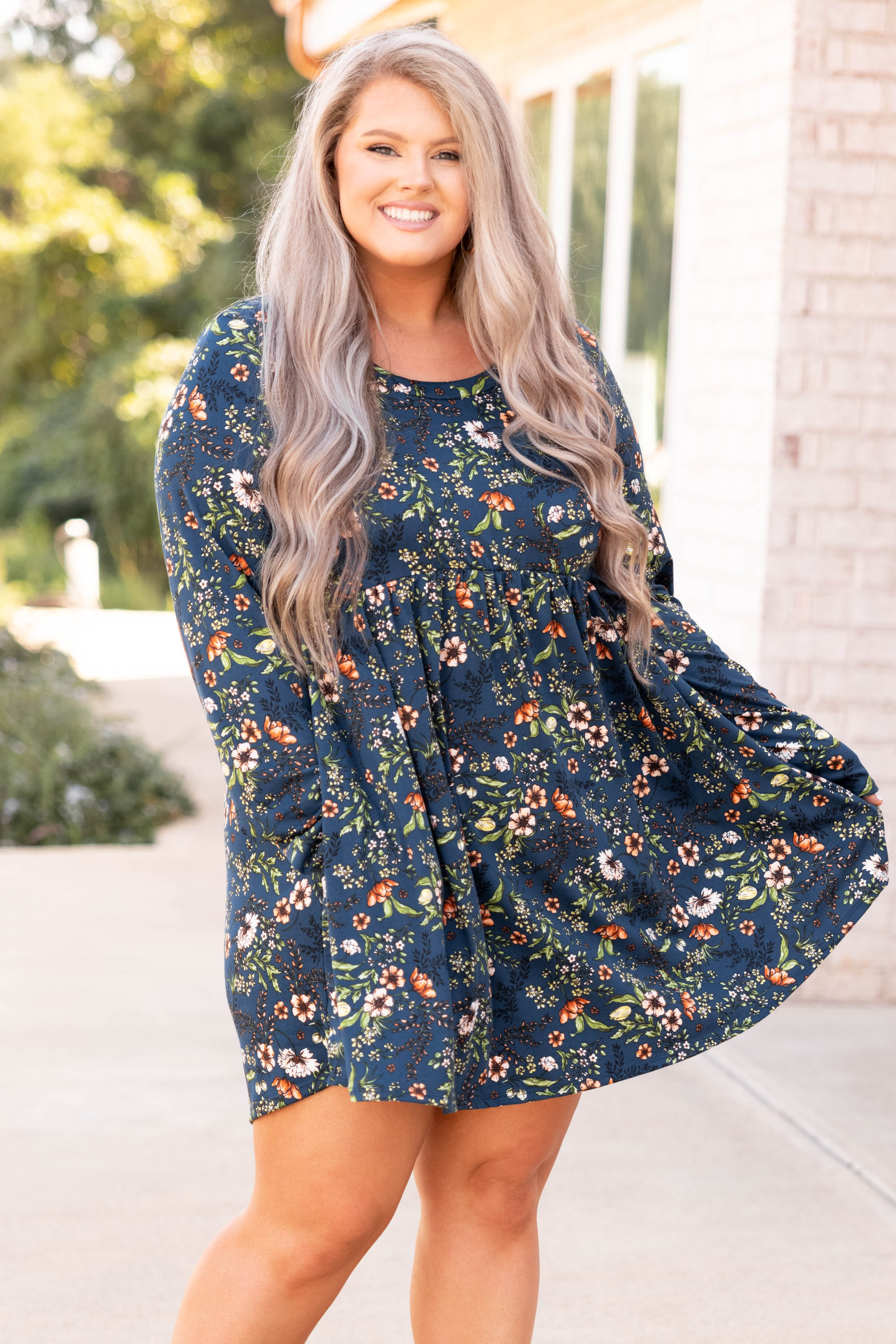  Garden Of Flowers Dress, Navy、mySite、justintrudeaud