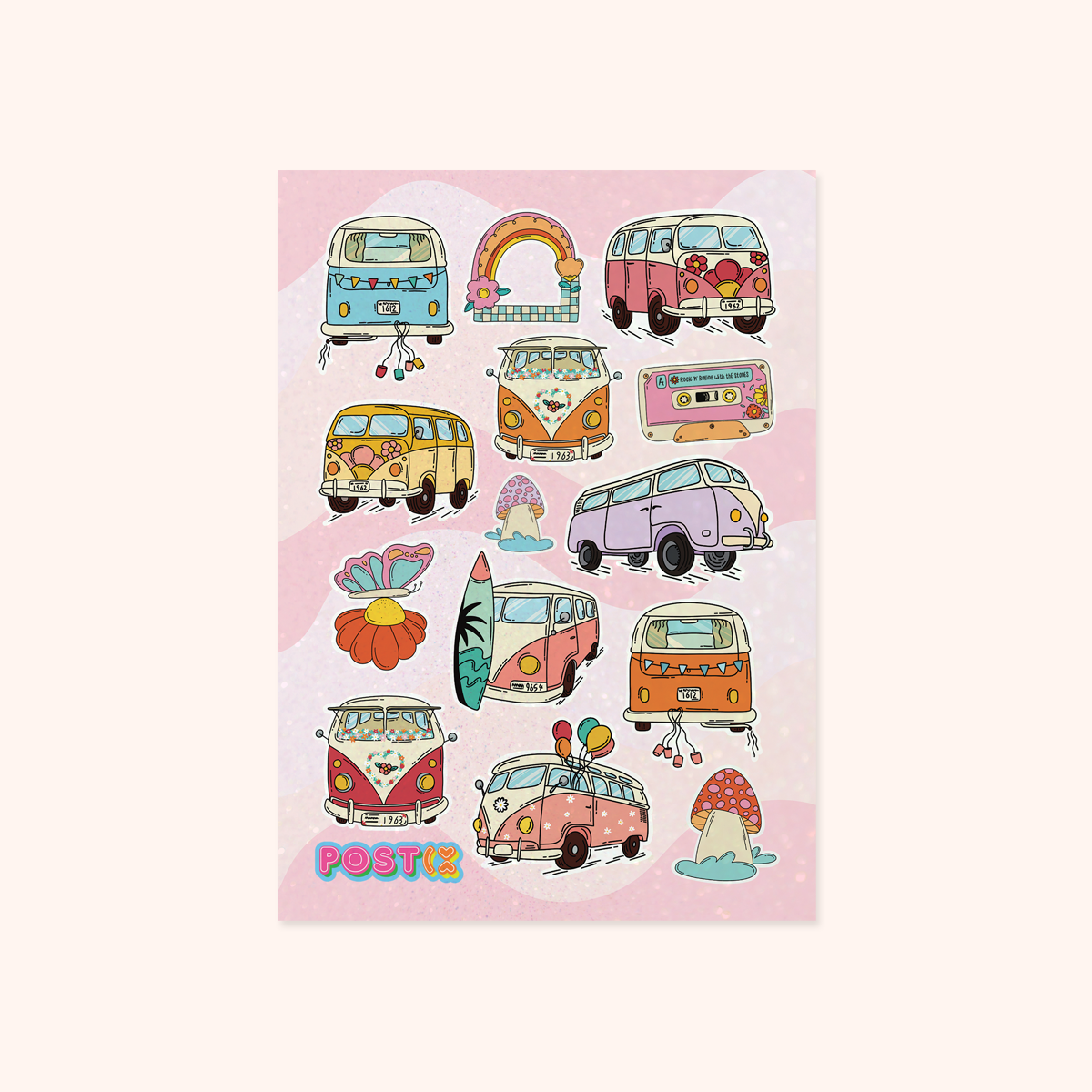  Combi Adventures A6 Glitter Sticker Sheet、mySite、ghnorth