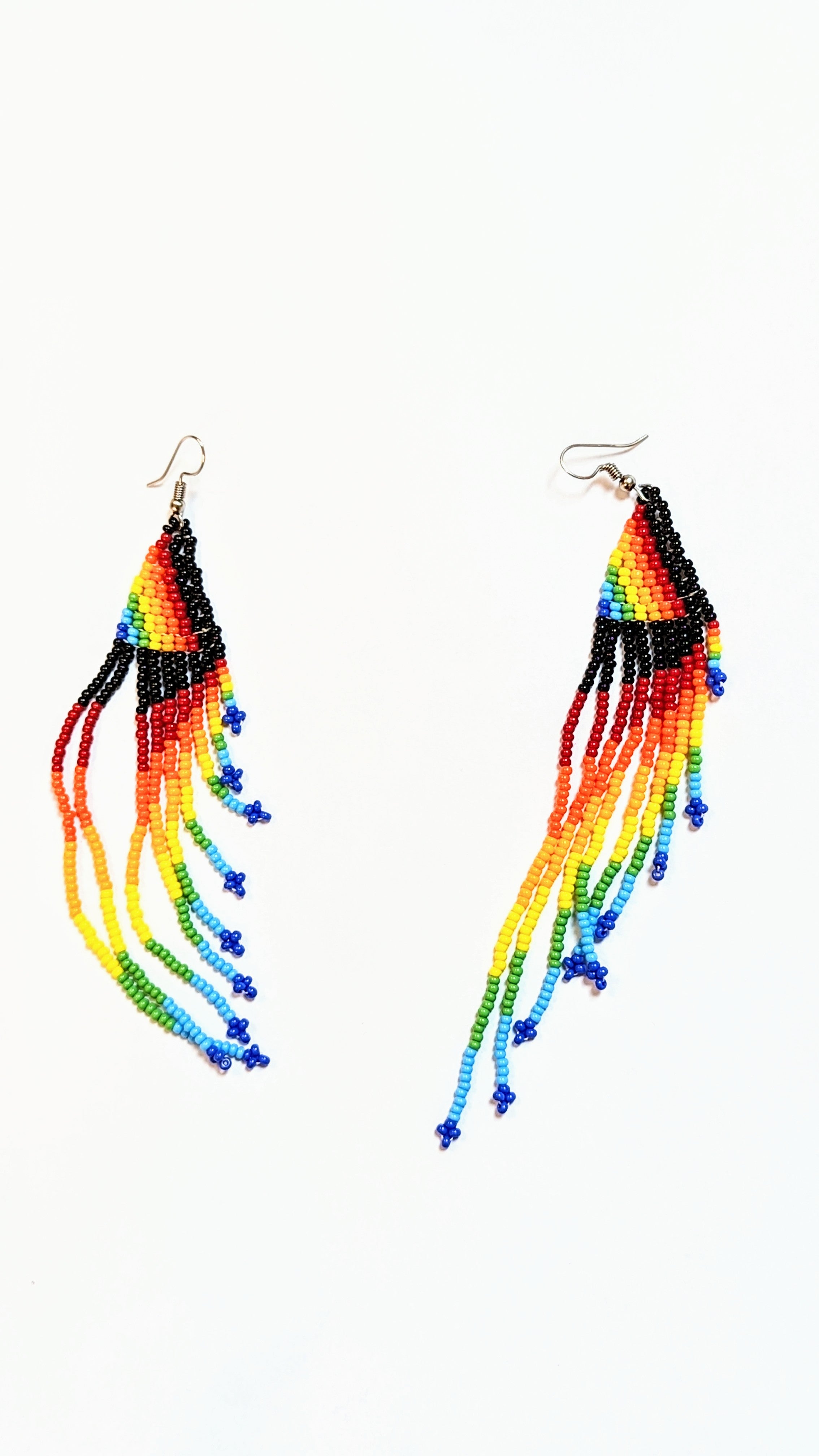 Dupsie's multicolored African beaded fringe earrings DPJMBE33、mySite、solidvoid