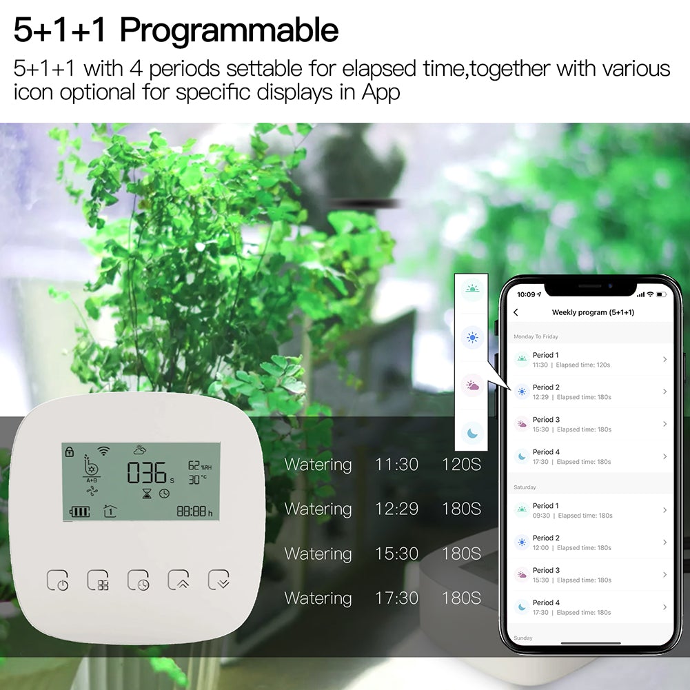 WiFi Smart Plant Water Pump Watering Machine Automatic Micro-drip Irrigation System Dual Pump Watering Timer、mySite、fannypackpong