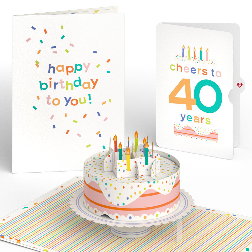 Confetti Cake 40th Birthday Pop-Up Card and Sentiment Set、mySite、solidvoid