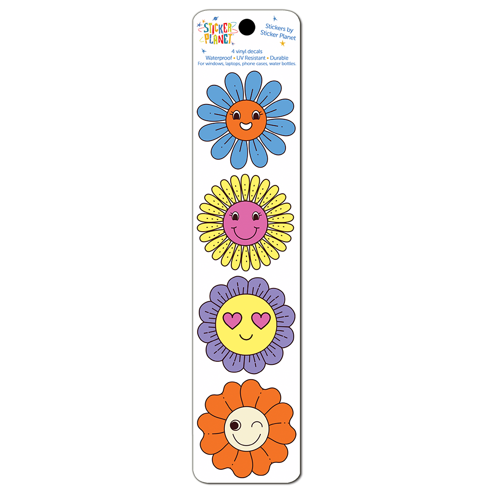  Happy Flowers Vinyl Sticker Decal Strip、mySite、ghnorth