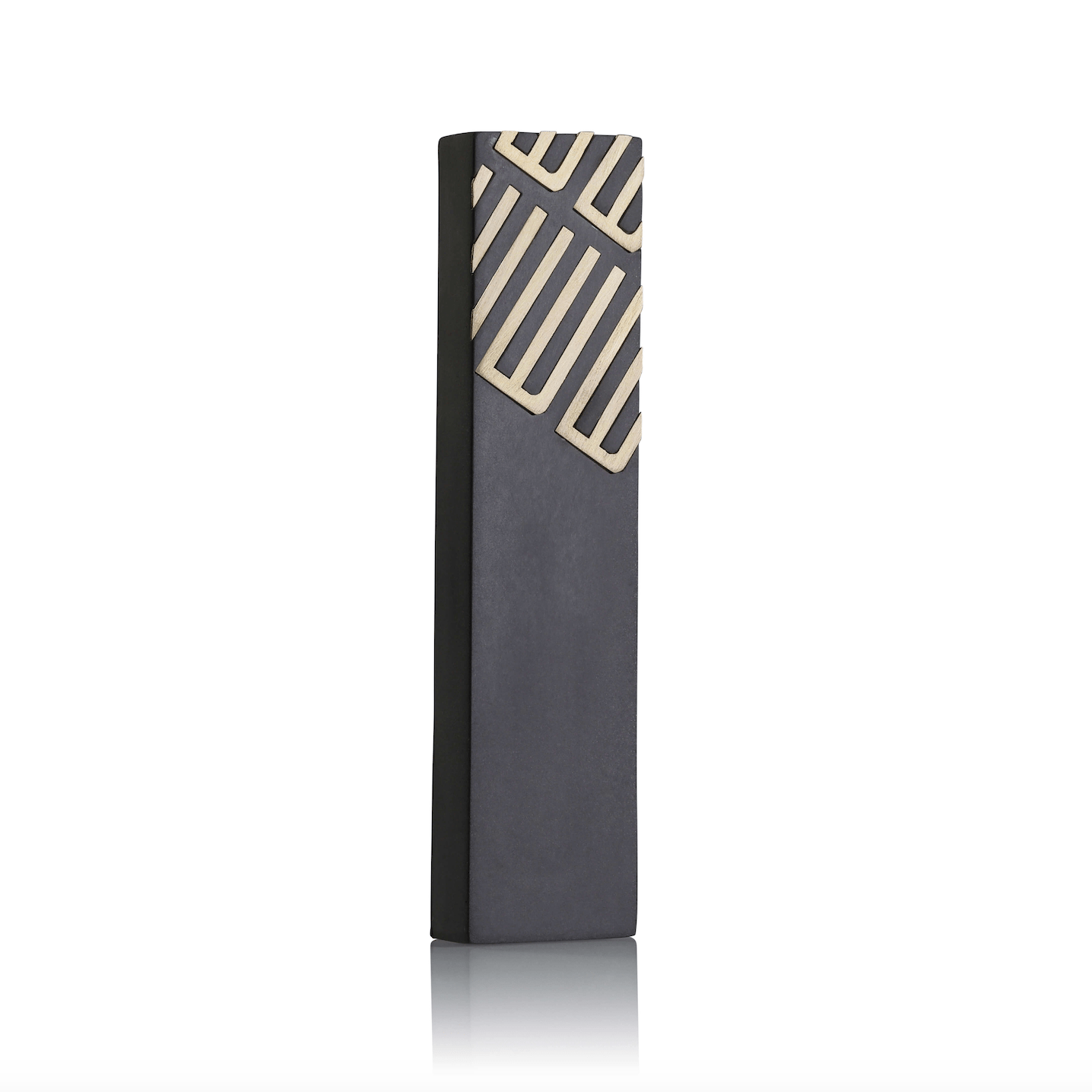Multi Shin Black Cement and Brass Mezuzah - By The Israel Museum、mySite、topwebapps