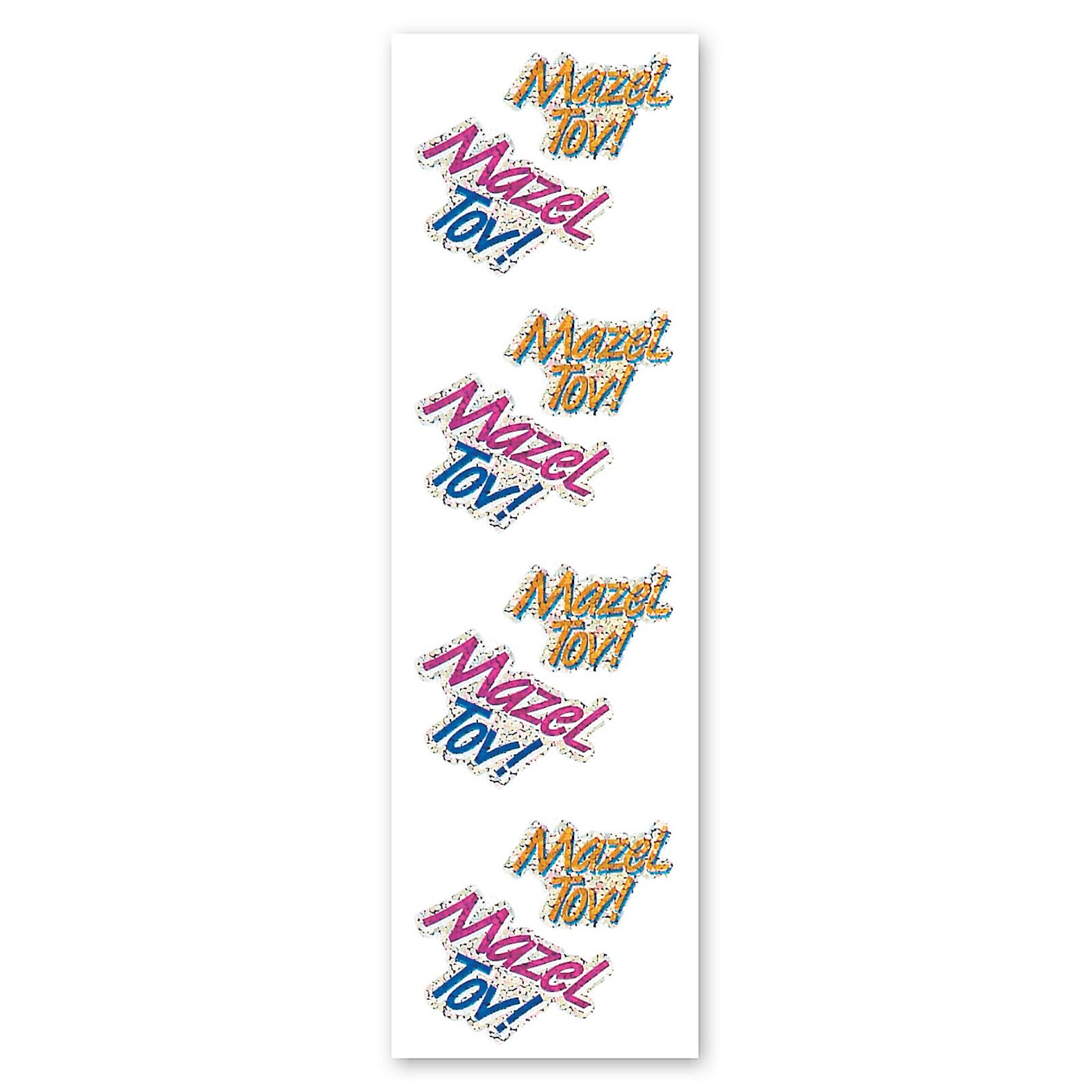  Mazel Tov Sparkly Prismatic Stickers - Packaged、mySite、ghnorth