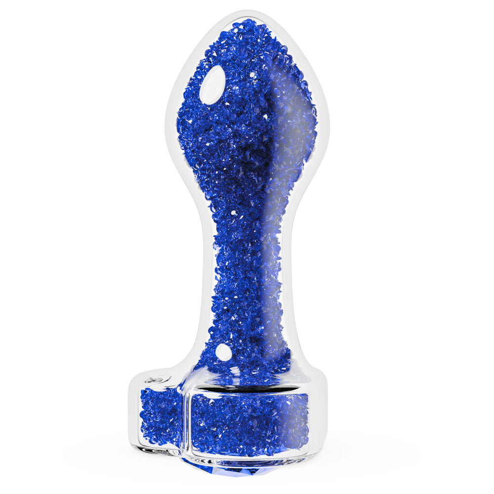 Oh My Gem | Prestige Glass Anal Plug With Sapphire Heart-Shaped Base – Body-Safe Borosilicate Glass With Tapered Tip – In Blue、mySite、bottomscart