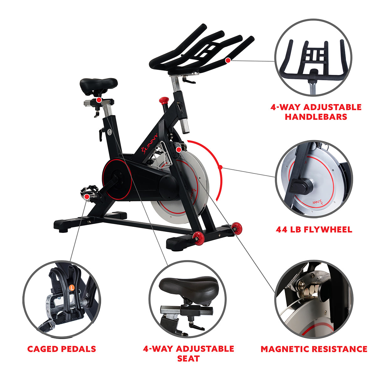  Indoor Cycling Bike Magnetic Belt Drive w/ High Weight Capacity and Device Holder、mySite、ghnorth
